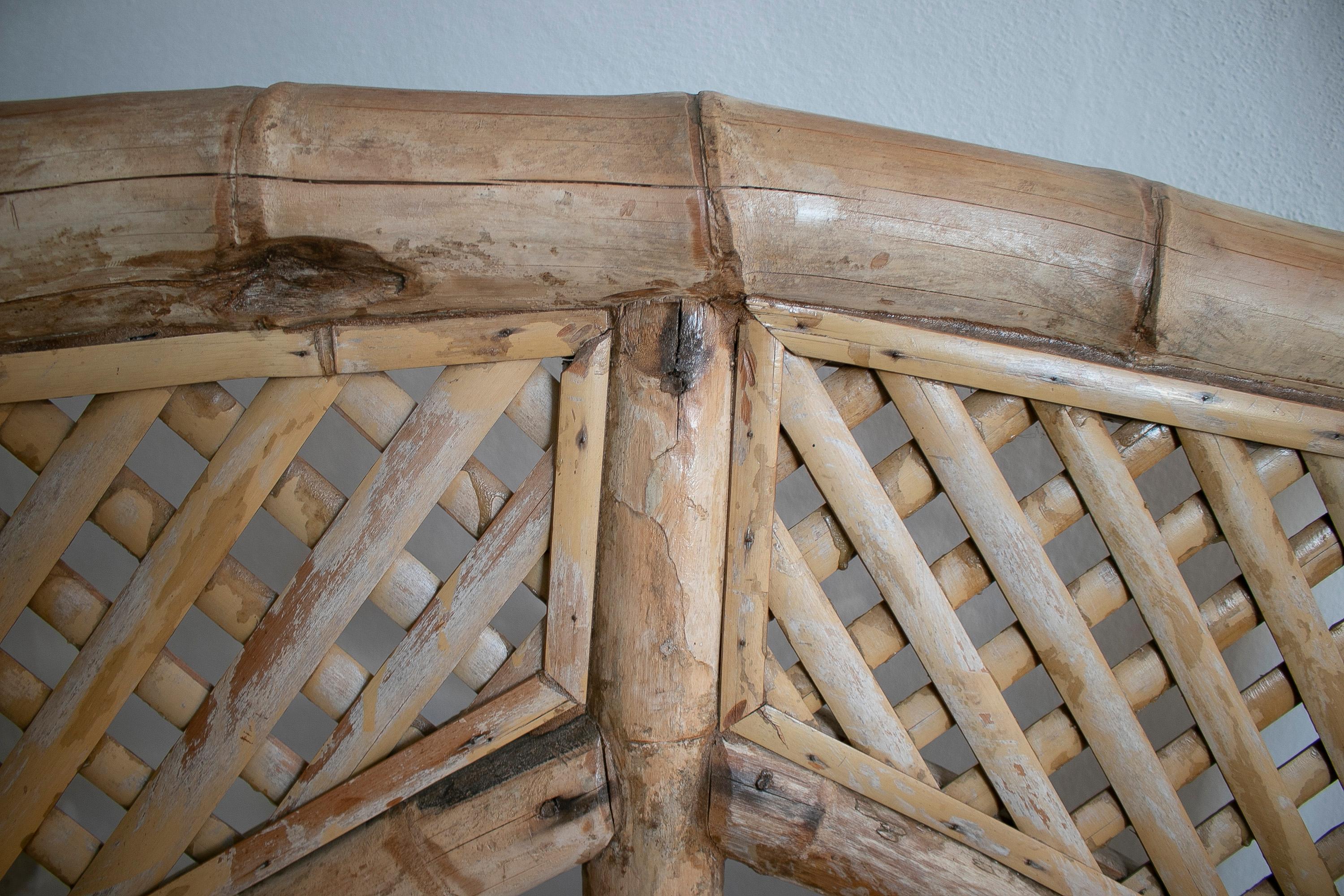 1970s Spanish 2-Seater Bamboo Garden Bench In Good Condition For Sale In Marbella, ES