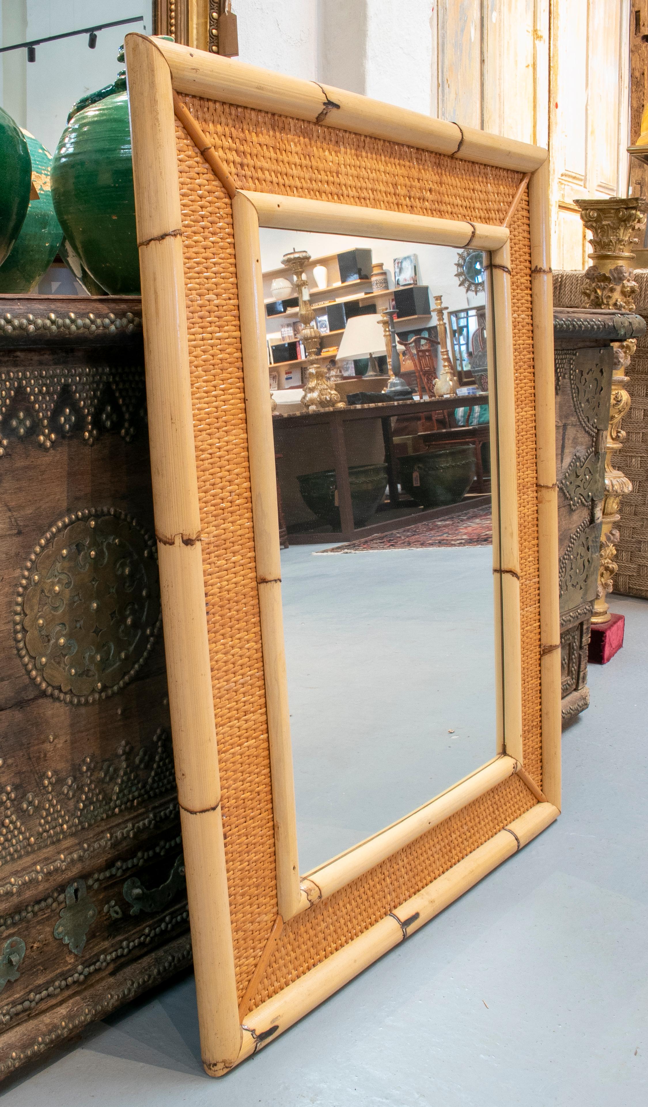 bamboo mirror frame