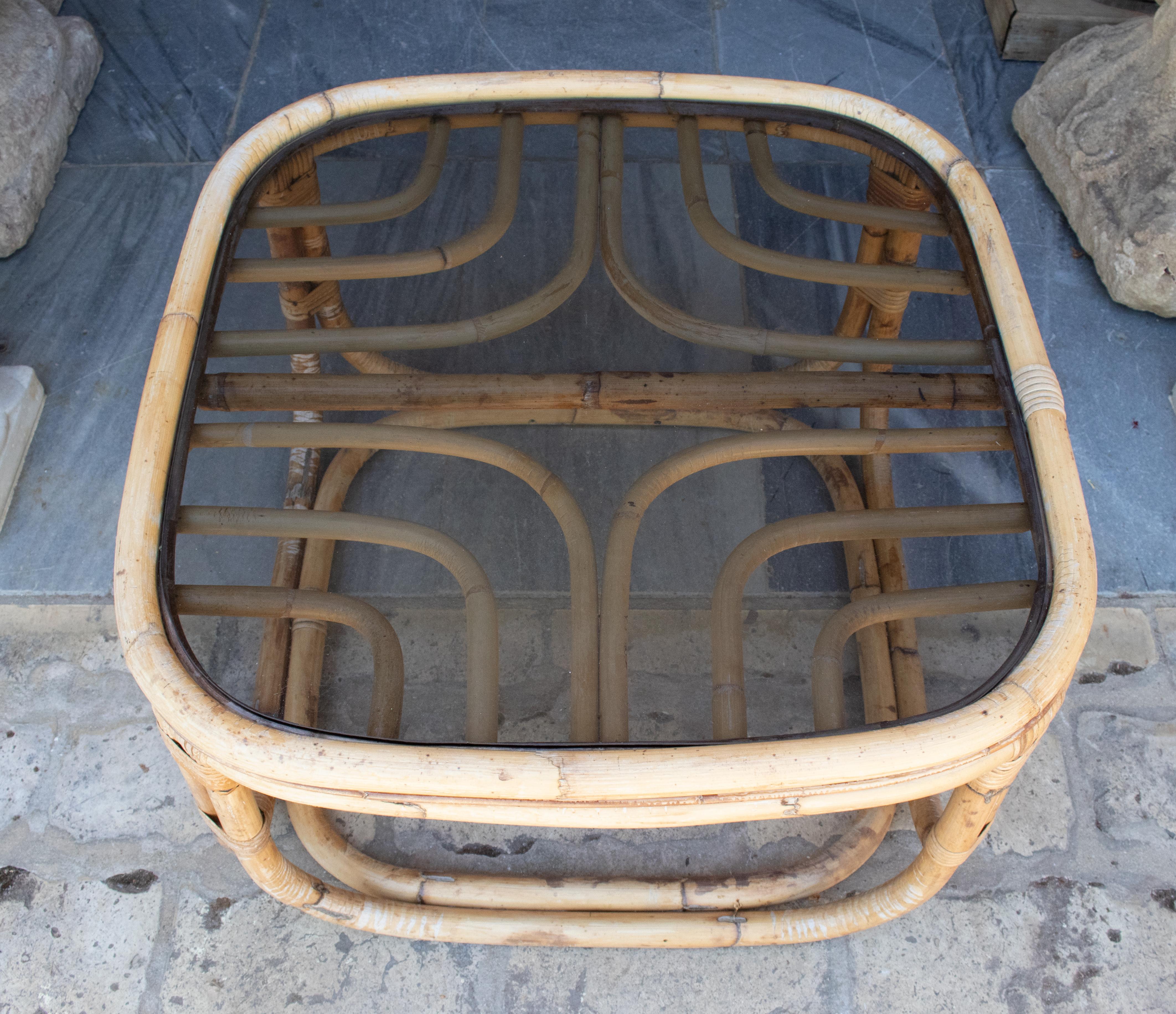 bamboo coffee table vintage