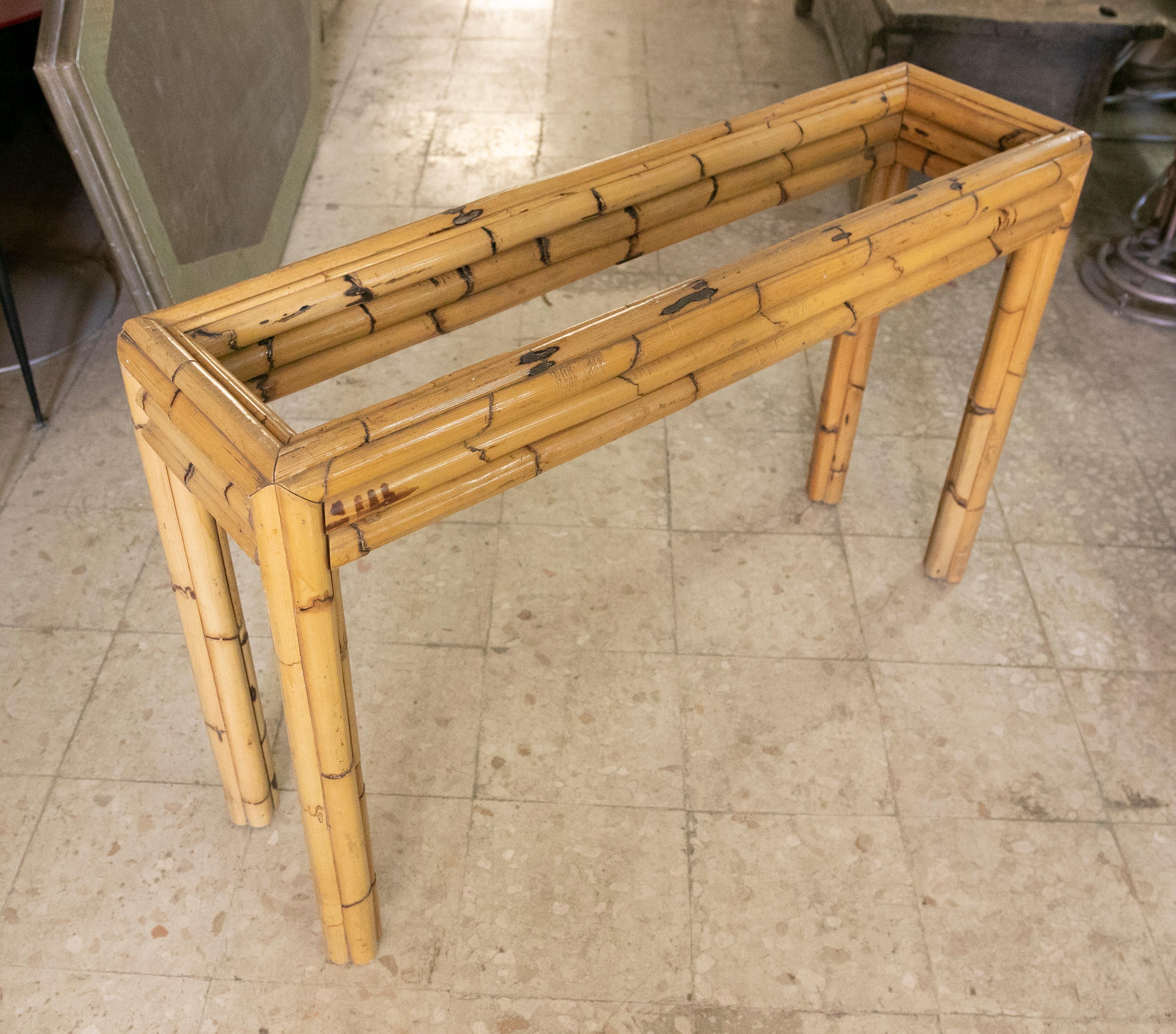 1970s Spanish Bamboo Console For Sale 2