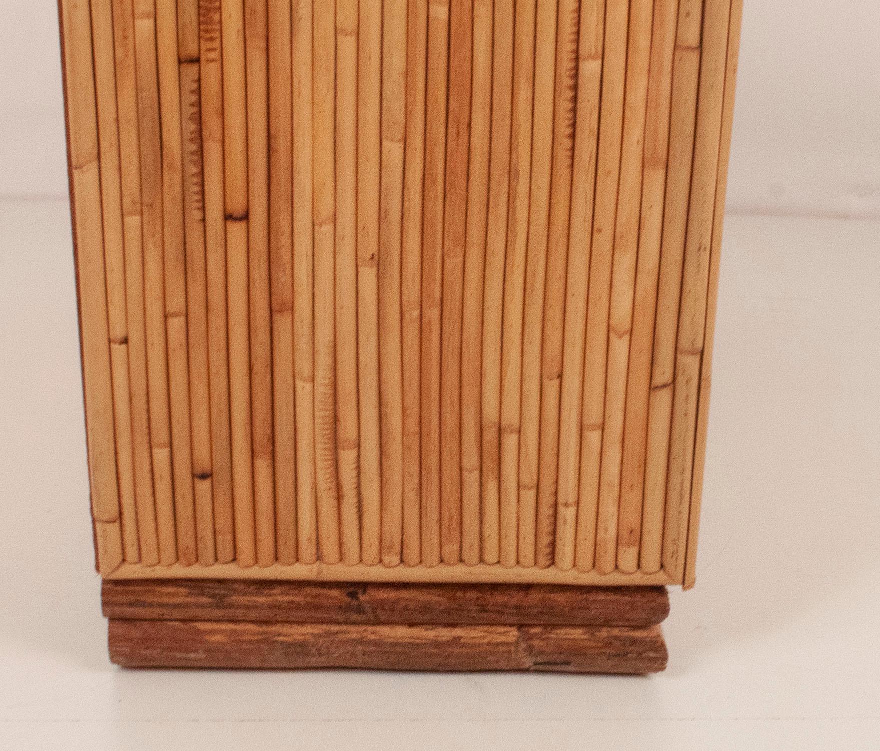 1970s Spanish Bamboo Five-Drawer Chest 4
