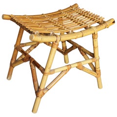 1970s Spanish Bamboo Stool