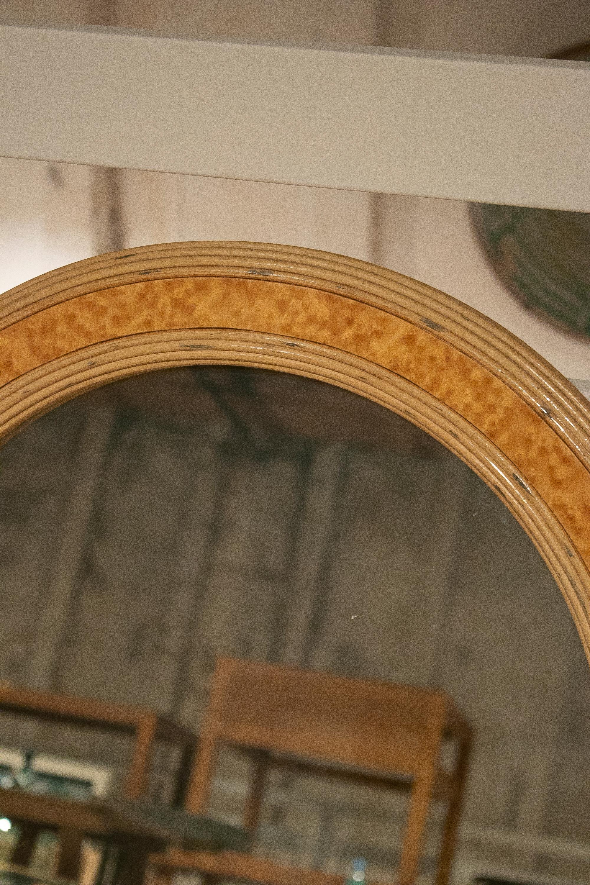 Specchio pieghevole triplo in bambù spagnolo del 1970 in vendita 6