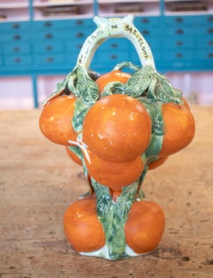 1970s Spanish Barcelona Souvenir Hand Painted "Botijo" Earthenware Water Jug