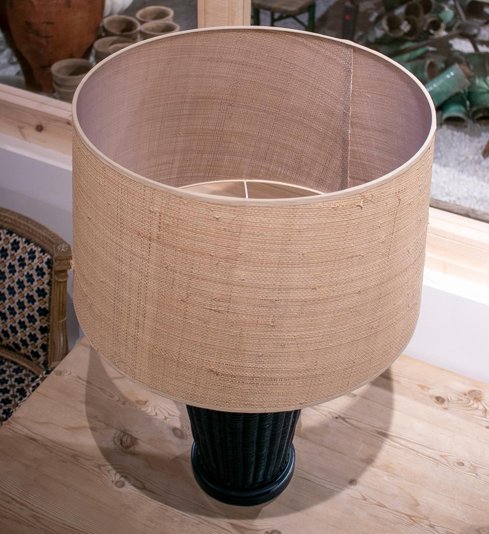 large wicker table lamp