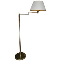1970s Spanish Bronze Adjustable Standing Lamp