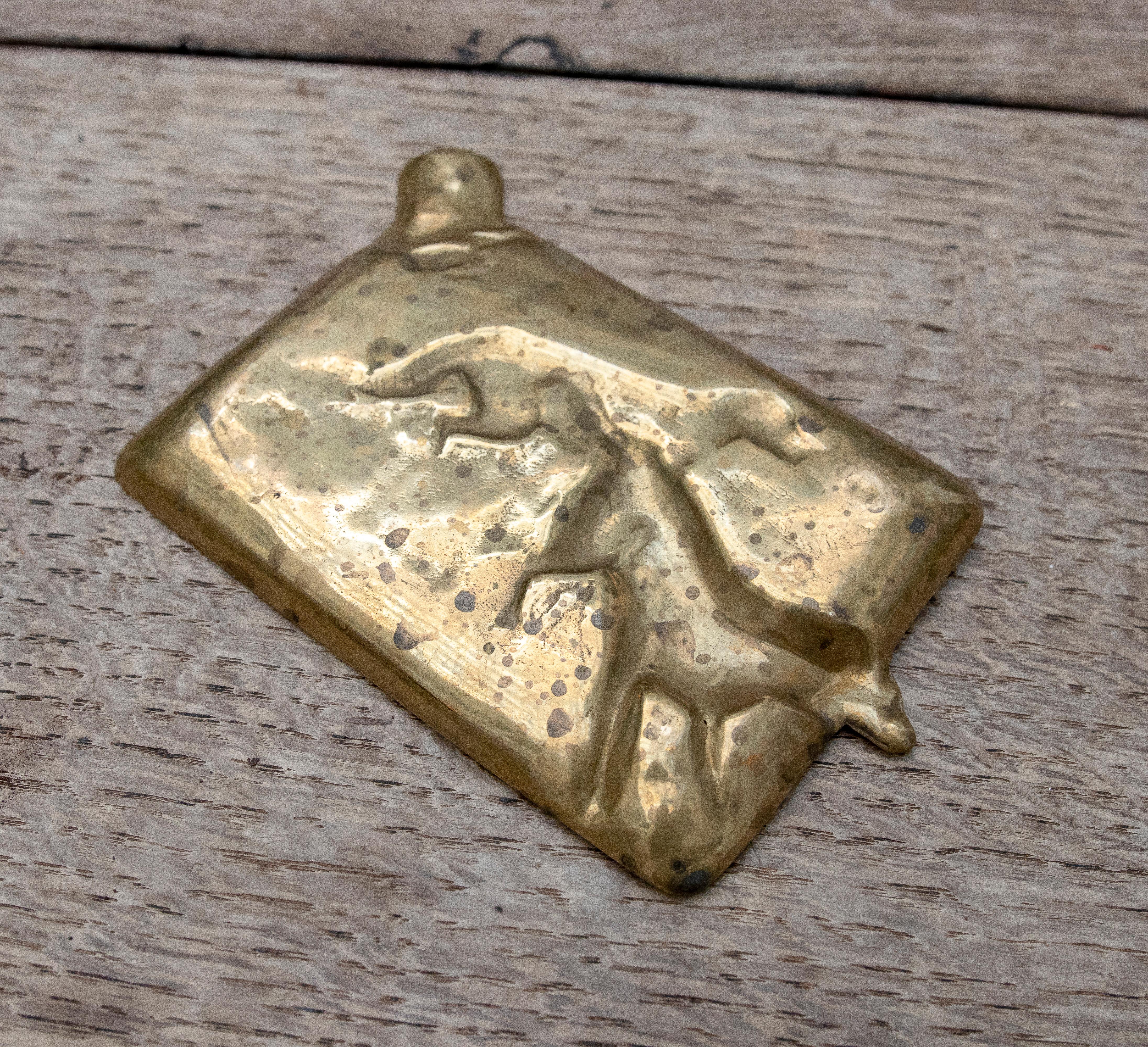 1970s, Spanish Bronze Ashtray with Hunting Dogs  2