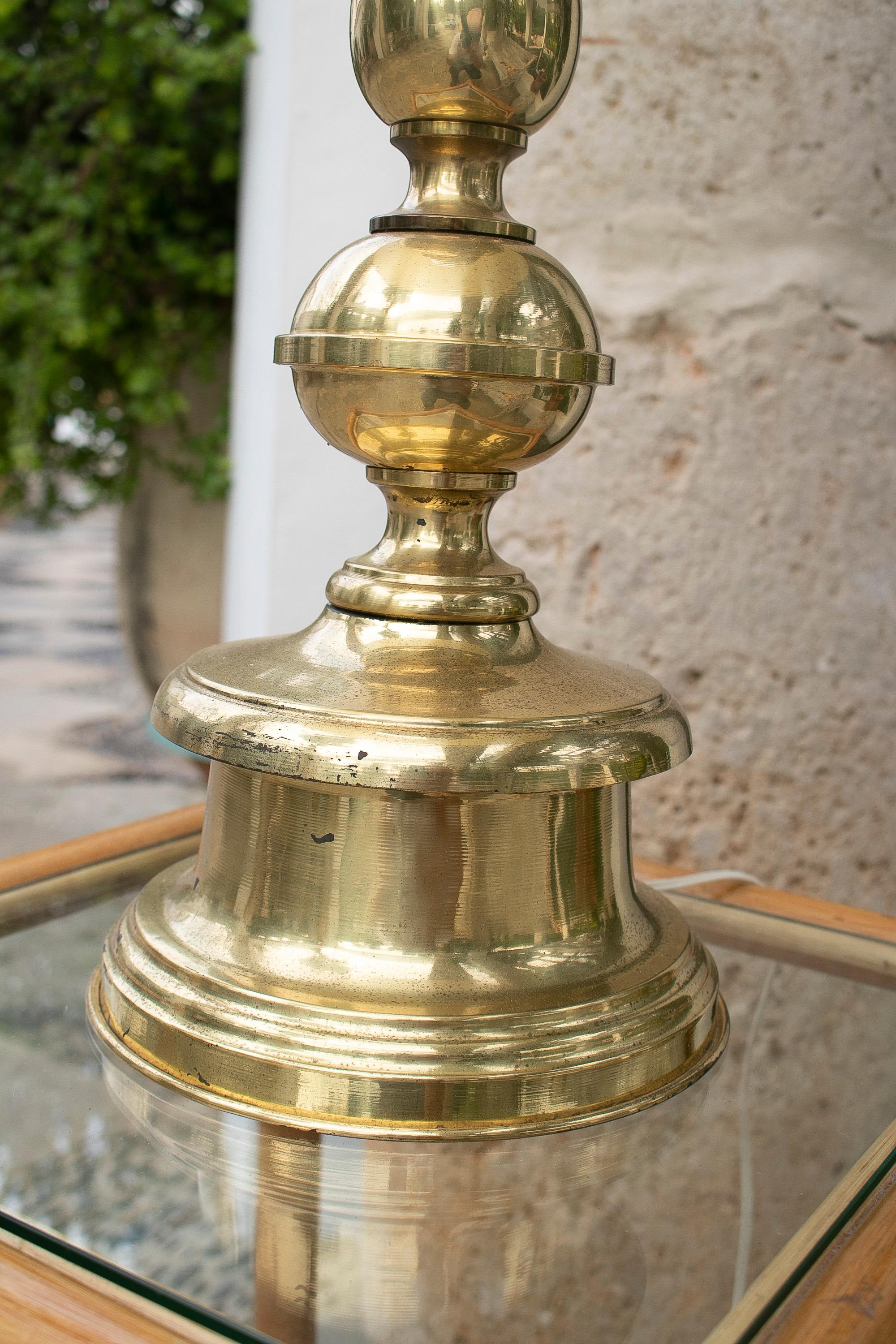 1970's Spanish Bronze Candleholder Table Lamp For Sale 10