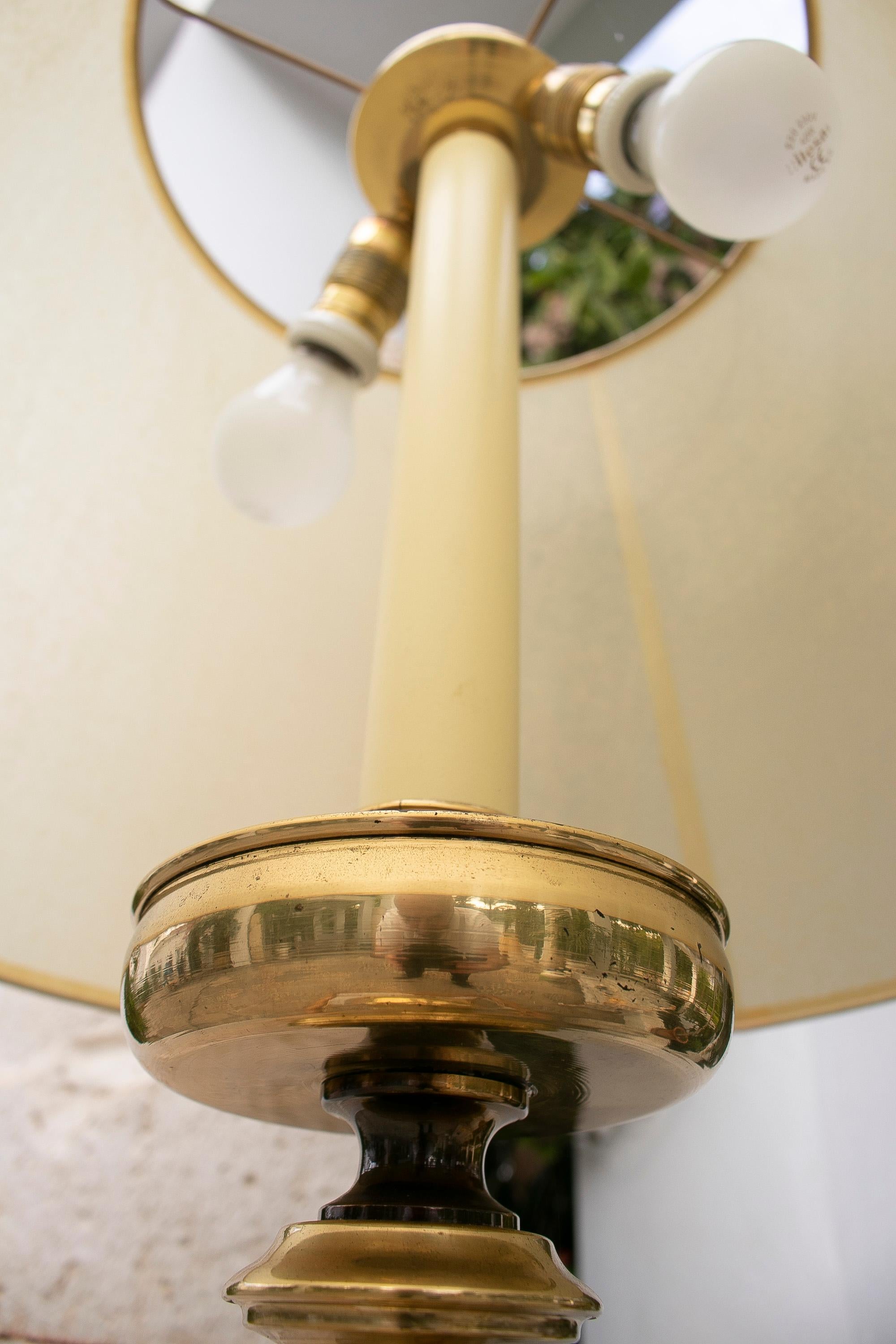 1970's Spanish Bronze Candleholder Table Lamp For Sale 12