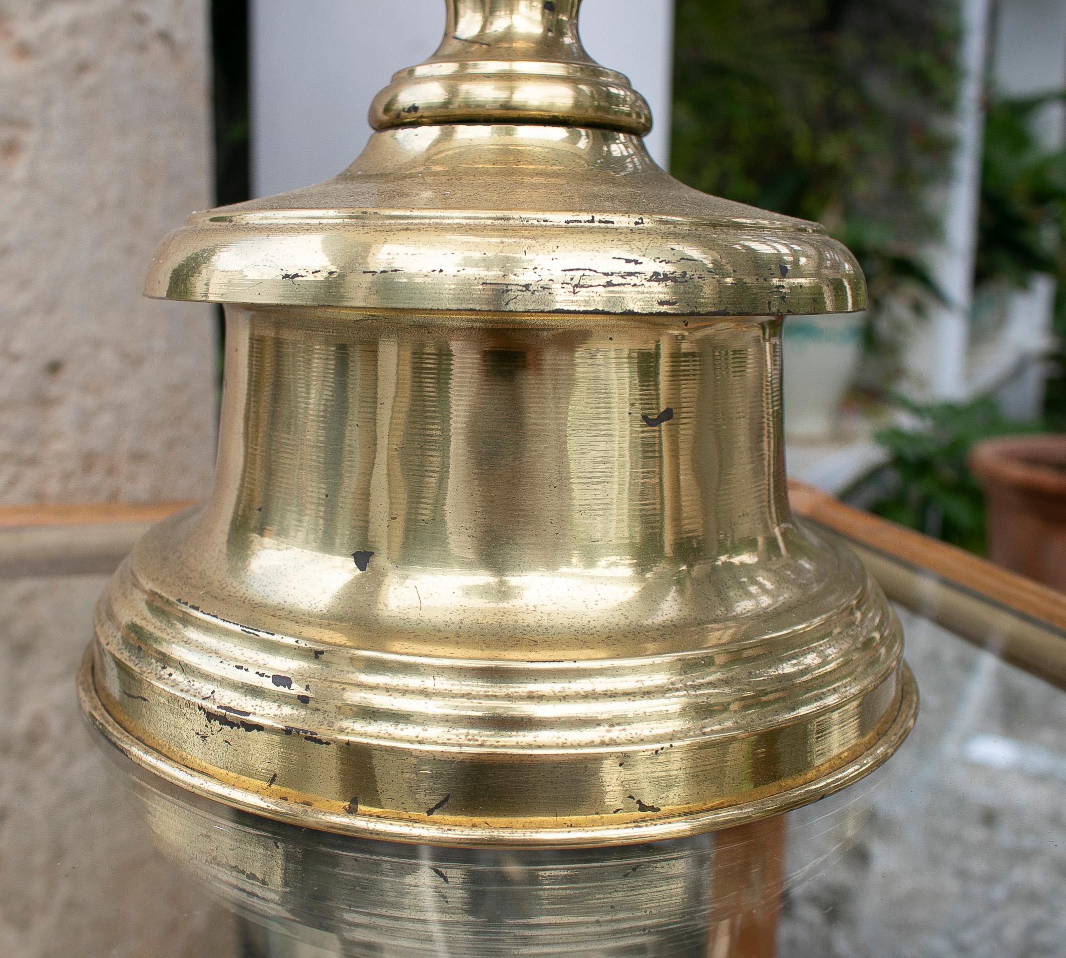 1970's Spanish Bronze Candleholder Table Lamp For Sale 3