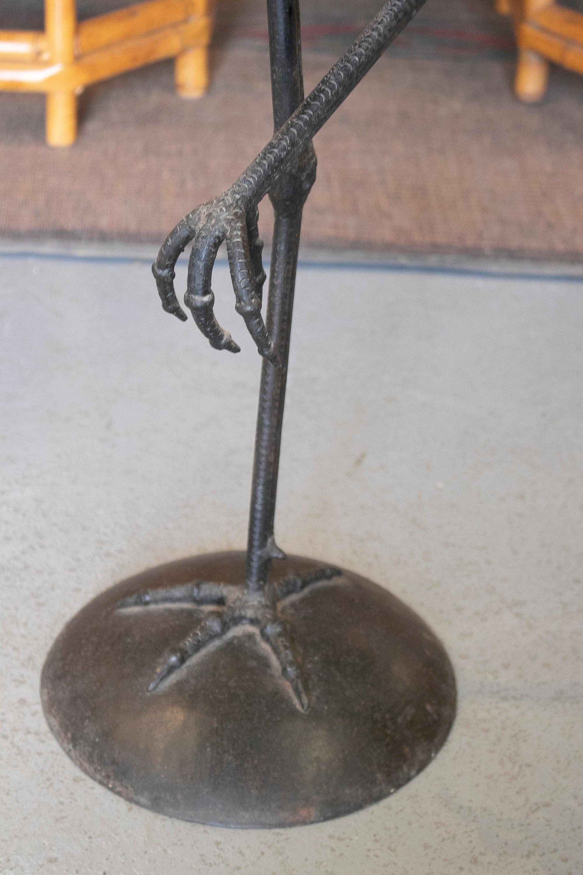 1970s Spanish Bronze Heron Figure Sculpture w/ Hidden Box 14