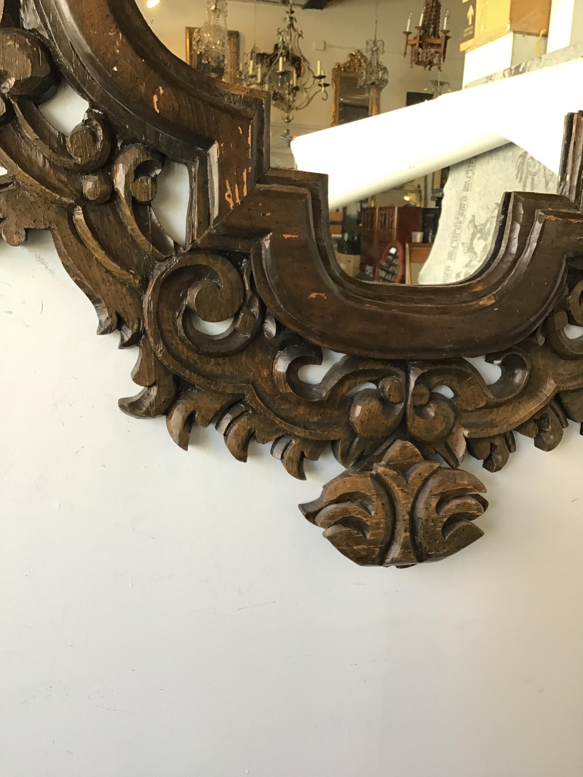1970s Spanish Carved Wood Mirror 6