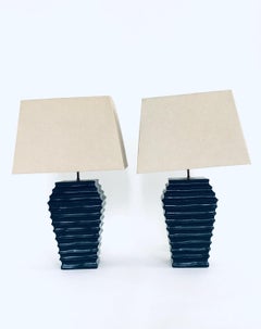 1970's Spanish Design Ceramic Table Lamp Set