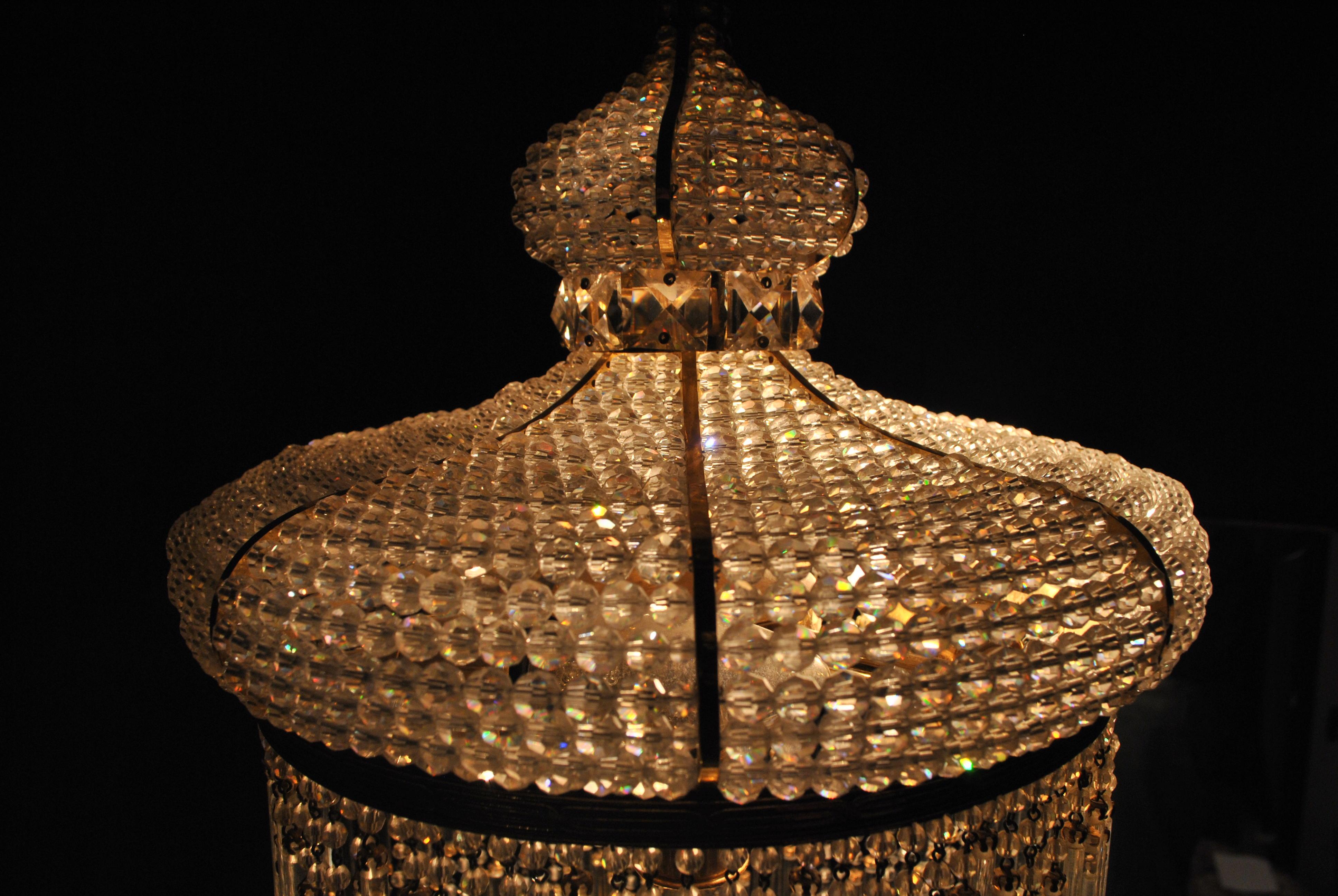 1970s Spanish Designed Swarovski Crystal Lantern / Chandelier 2