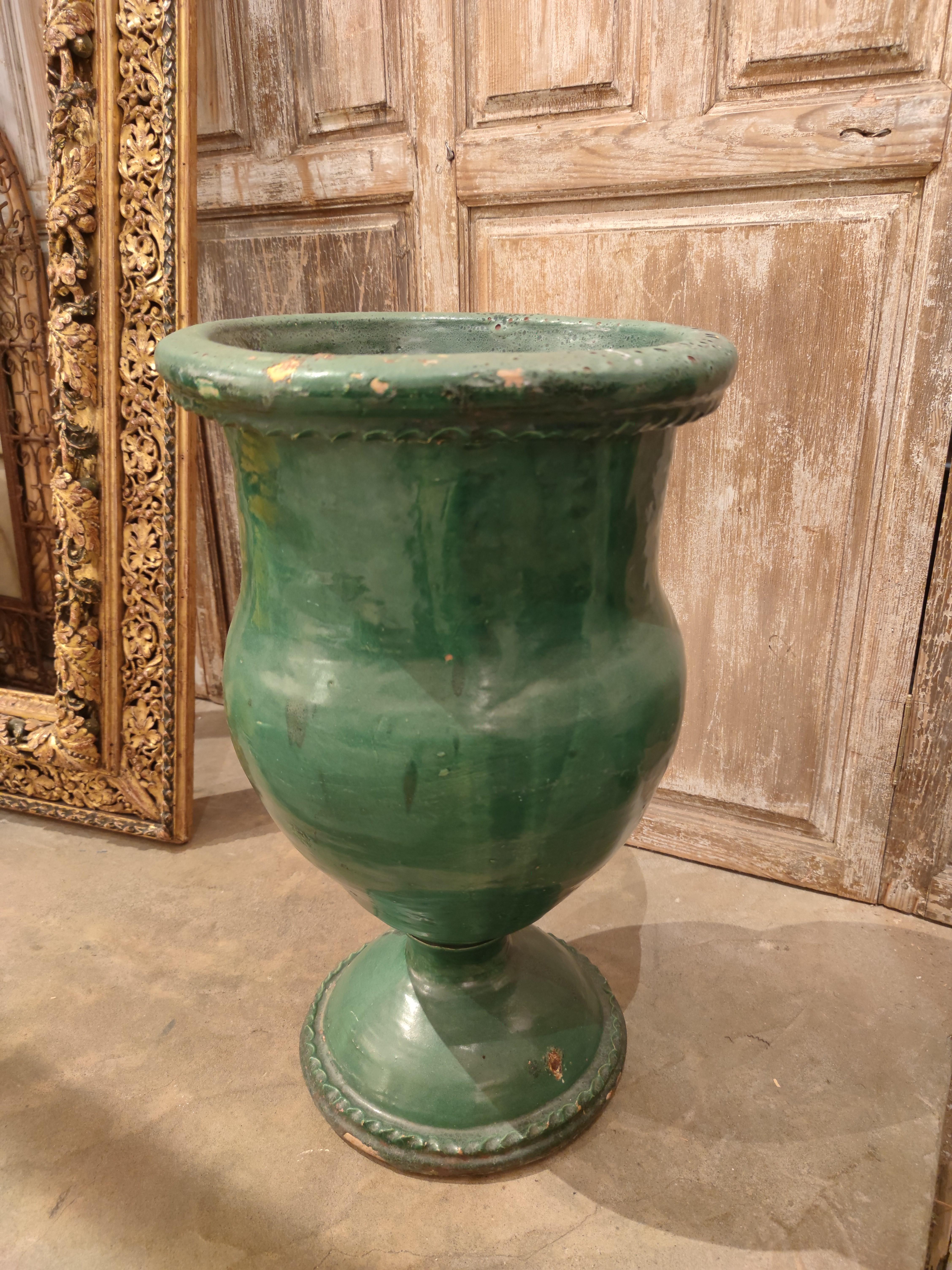 glazed urn planter