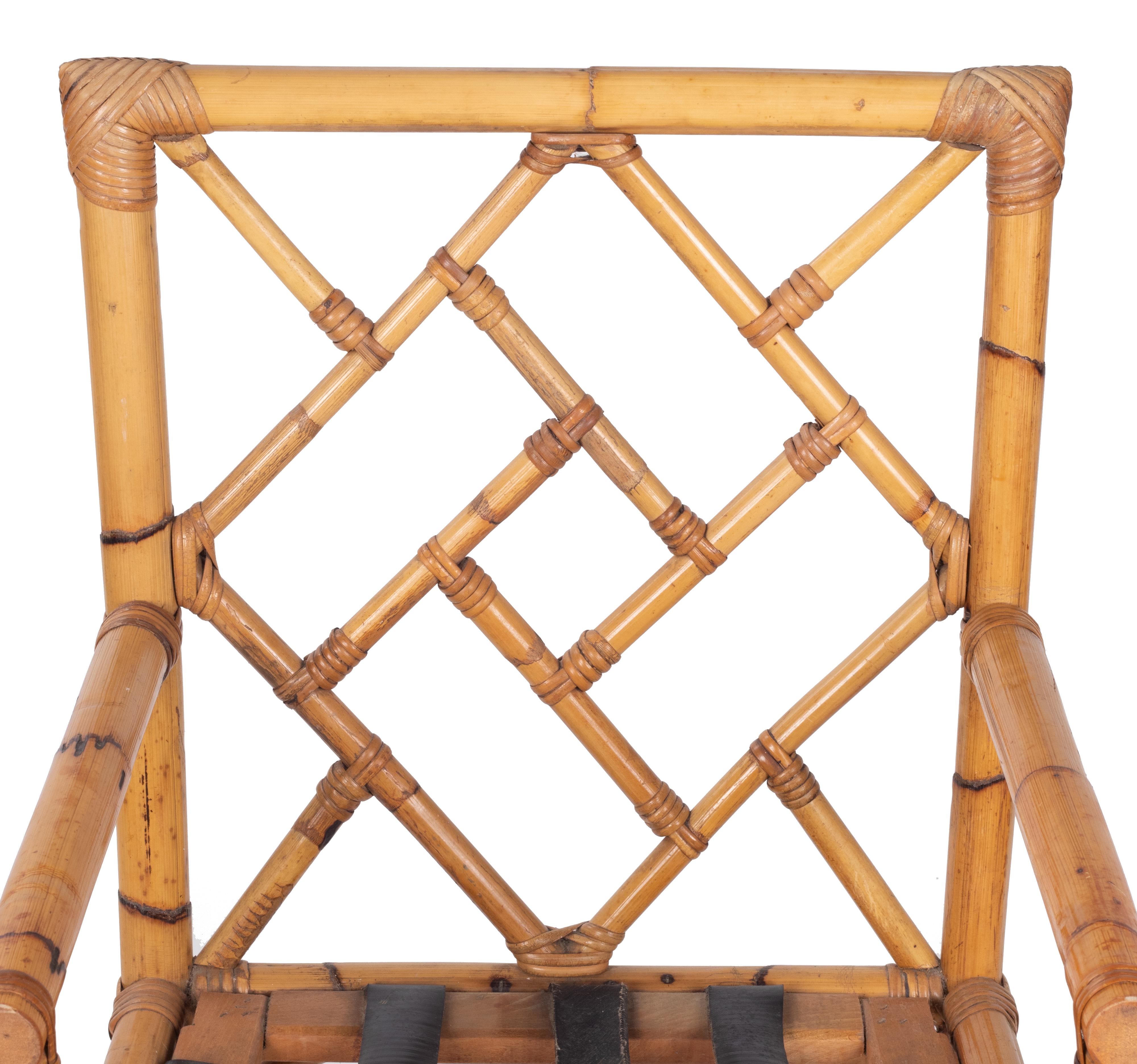 1970s Spanish Handmade Bamboo Armchair 12