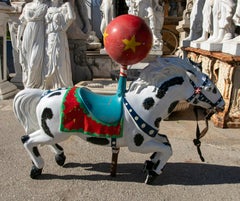1970s Spanish Hand Painted Resin Fairground Carousel Horse Sculpture