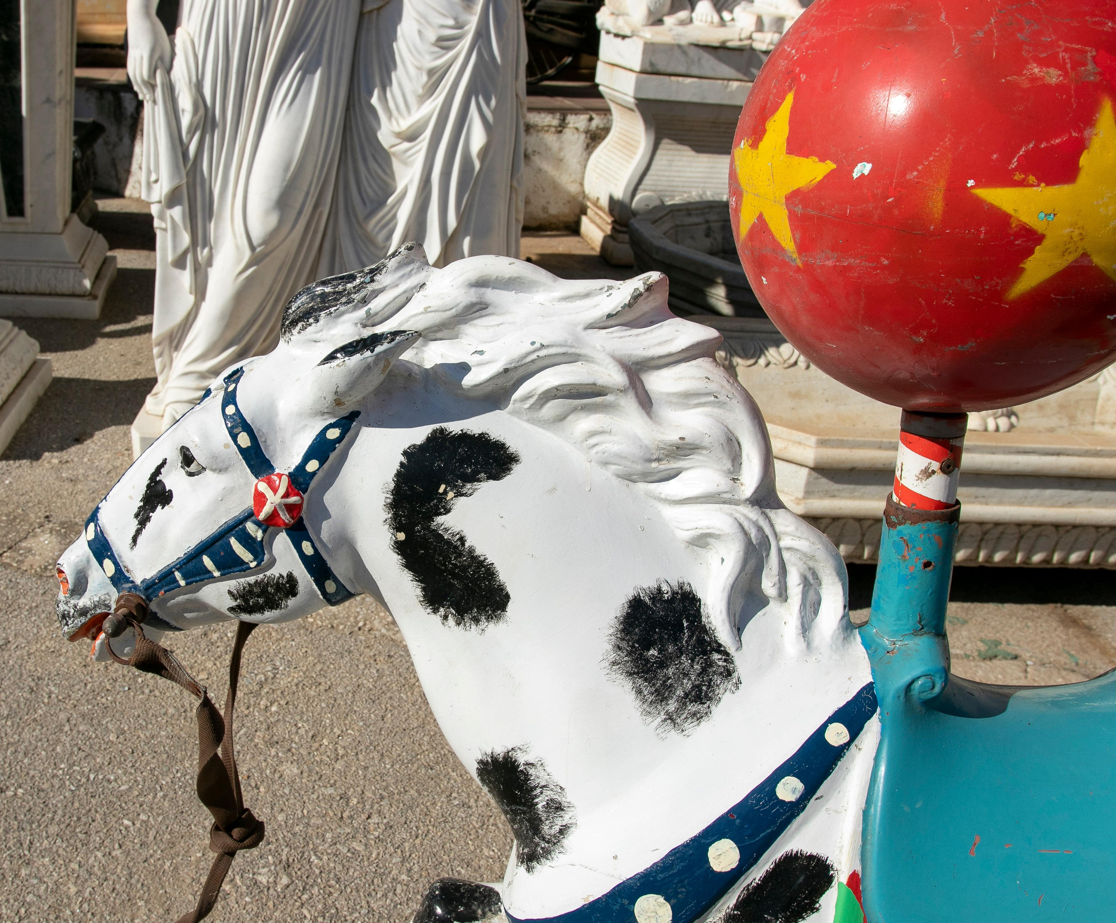 Espagnol 1970 Spanish Hand Painted Resin Fairground Carousel Horse Sculpture en vente