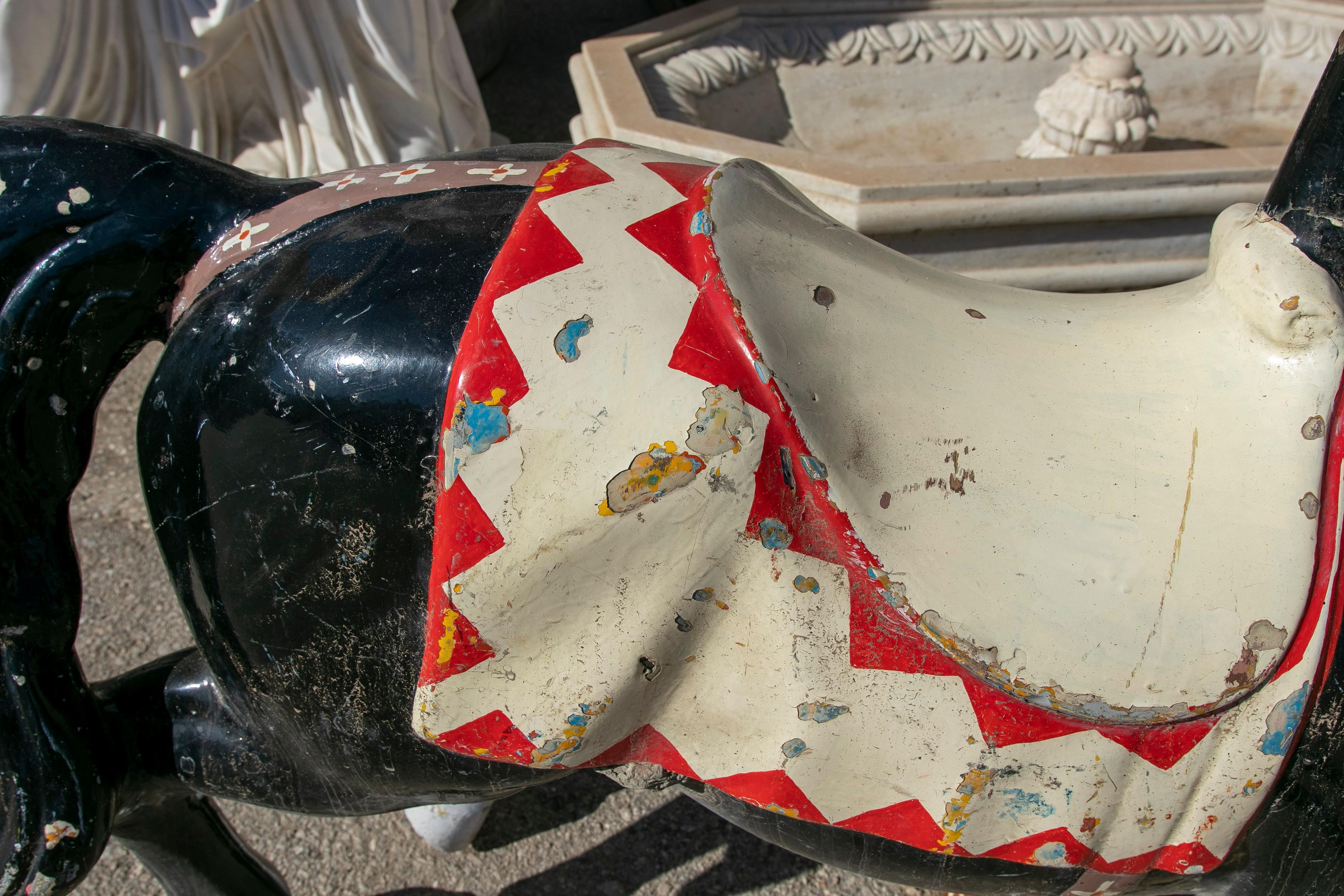1970s Spanish Hand Painted Resin Fairground Carousel Horse Sculpture In Good Condition In Marbella, ES