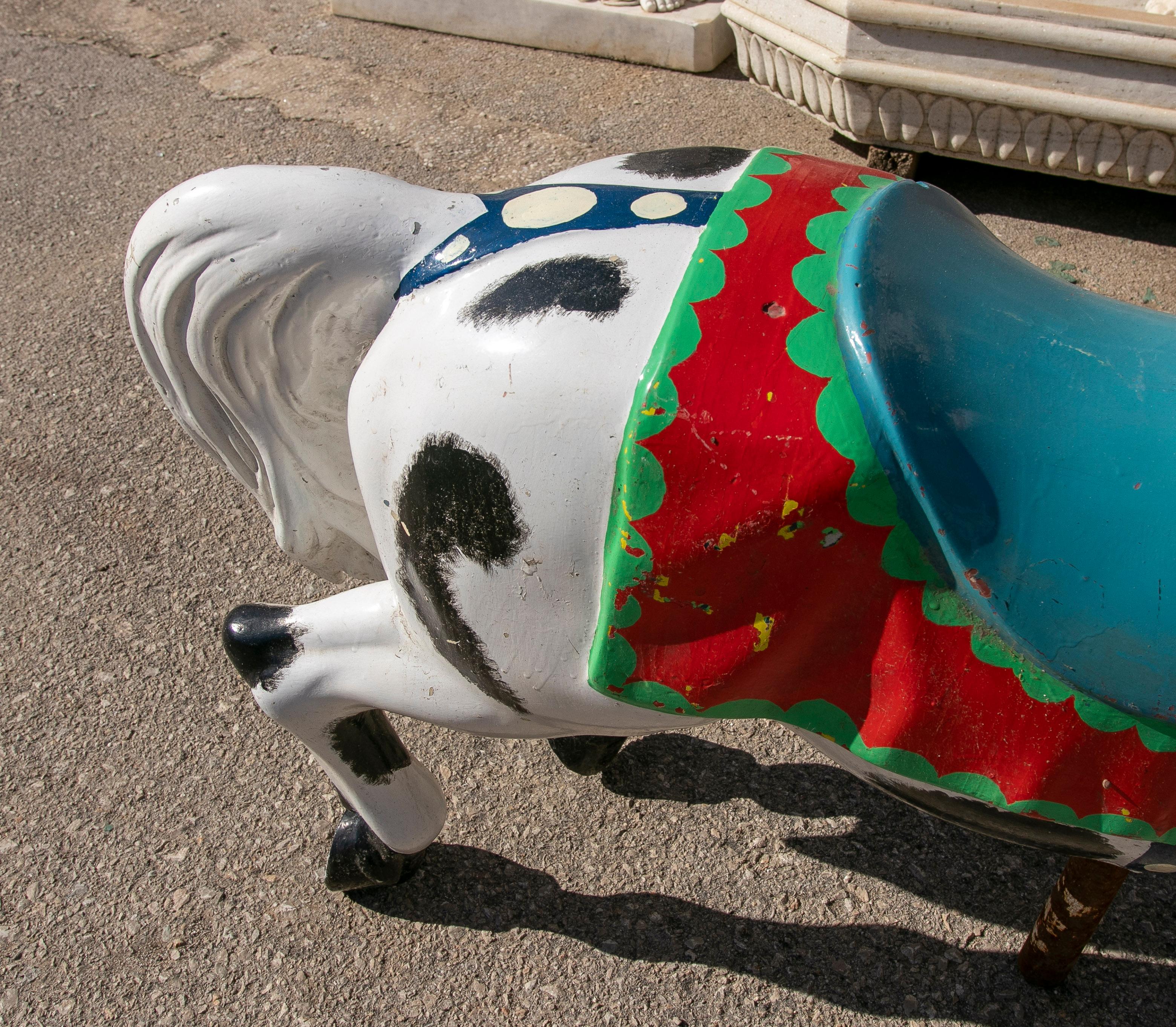 1970s Spanish Hand Painted Resin Fairground Carousel Horse Sculpture For Sale 3