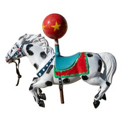 1970s Spanish Hand Painted Resin Fairground Carousel Horse Sculpture