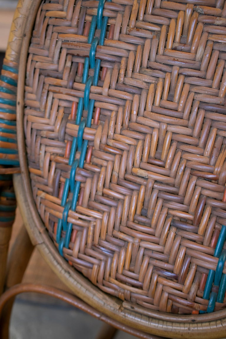 1970s Spanish Hand Woven Wicker Child's Rocking Chair For Sale at ...