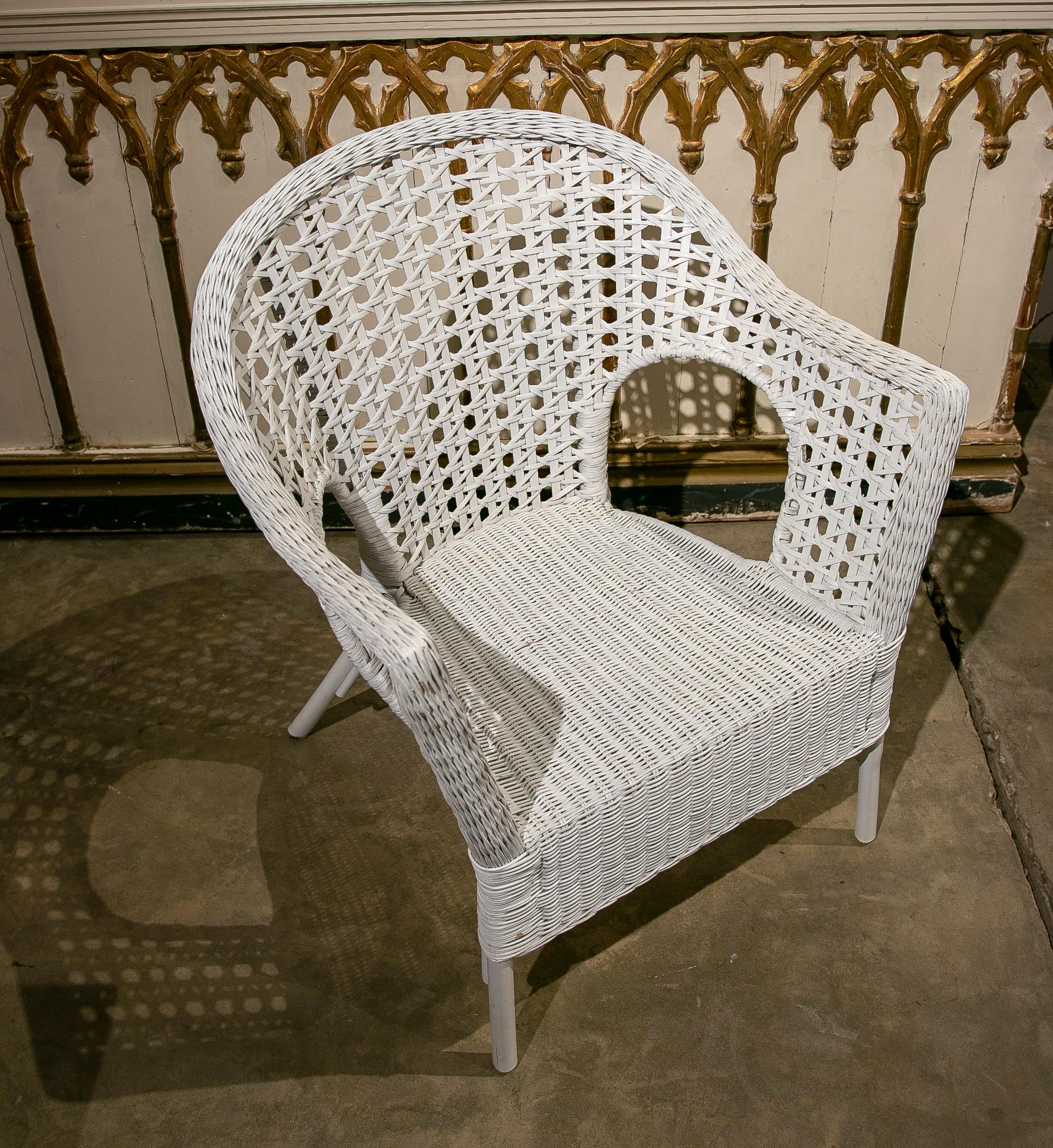 1970er Jahre Spanische handgefertigte Sessel aus Weidengeflecht im Angebot 1