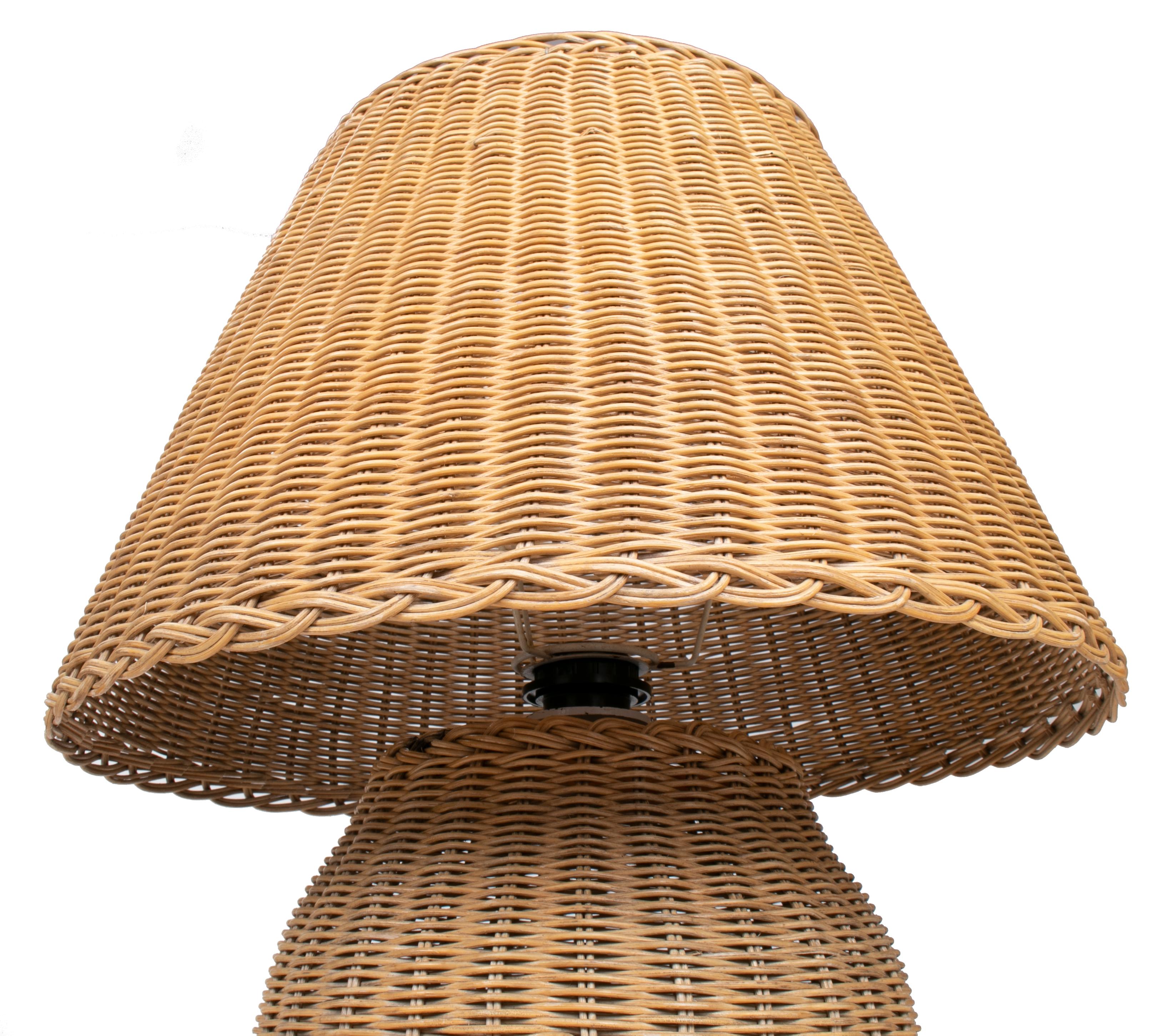 vintage wicker lamp