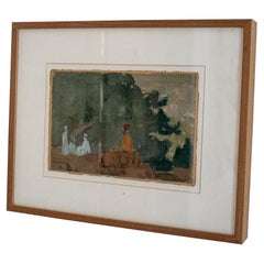 1970s Spanish Impressionist Water Colour Orientalist Painting by J. Benjamín