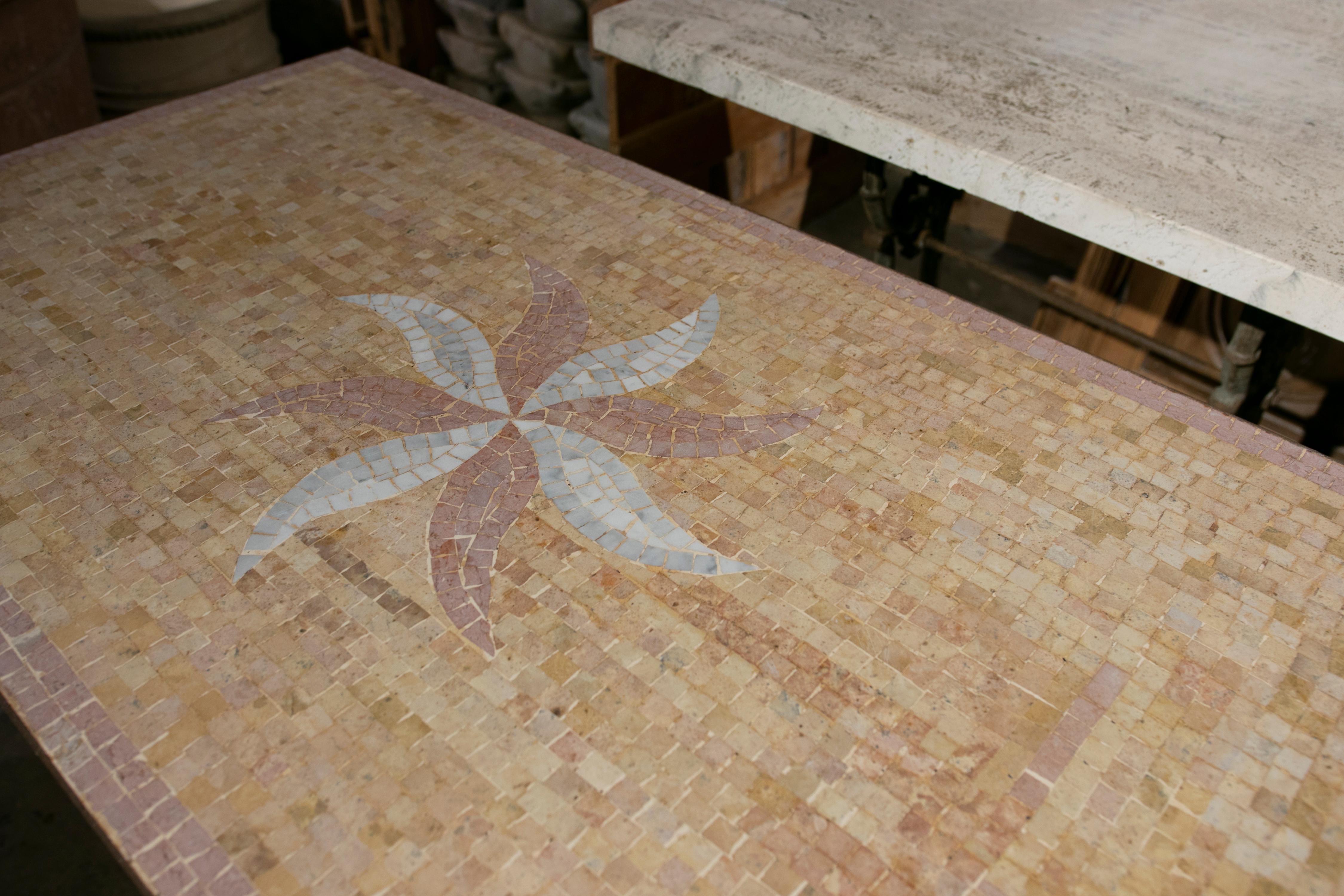 1970s Spanish Iron Table with Mosaic Table Top 11