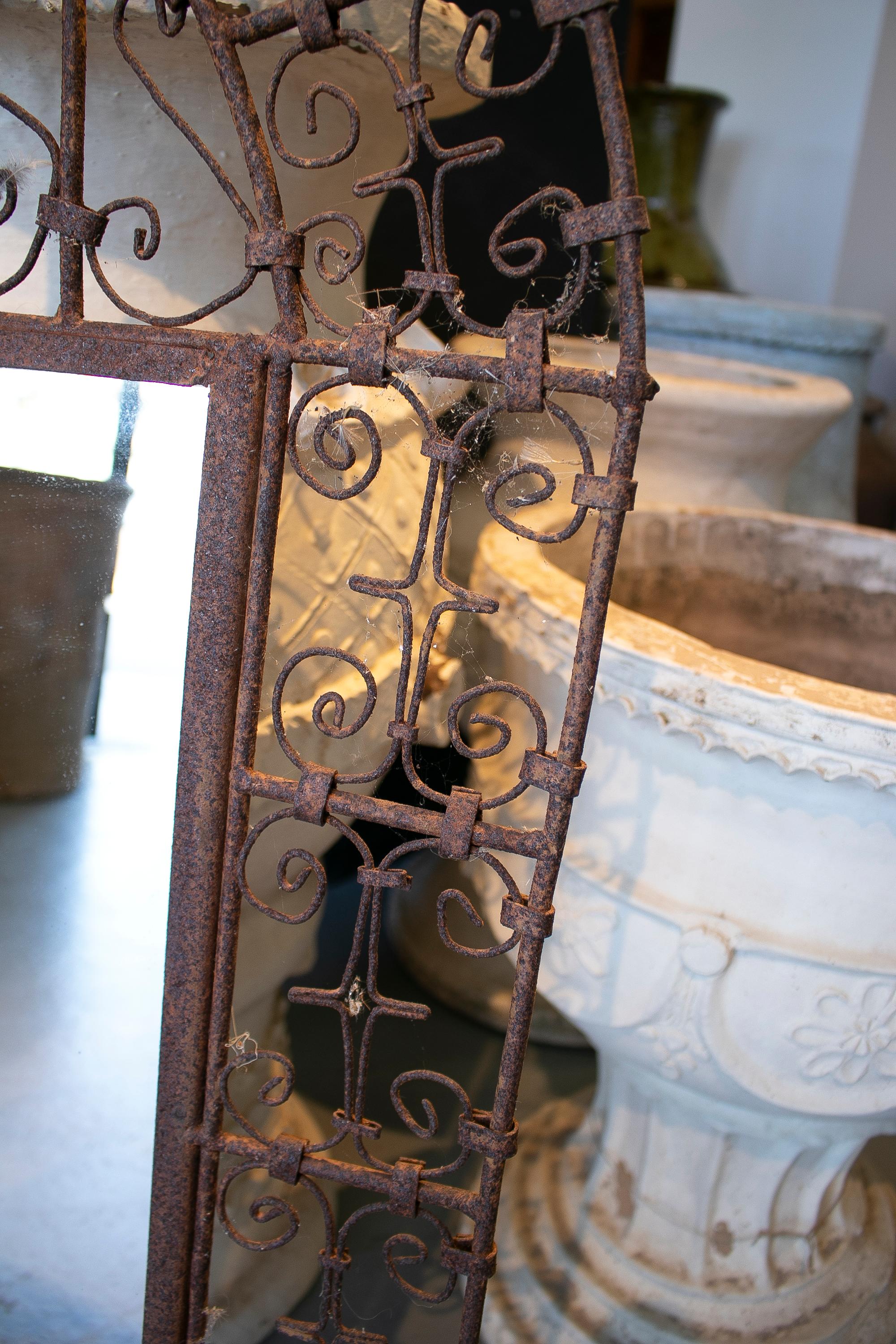 1970s Spanish Iron Wall Mirror For Sale 4