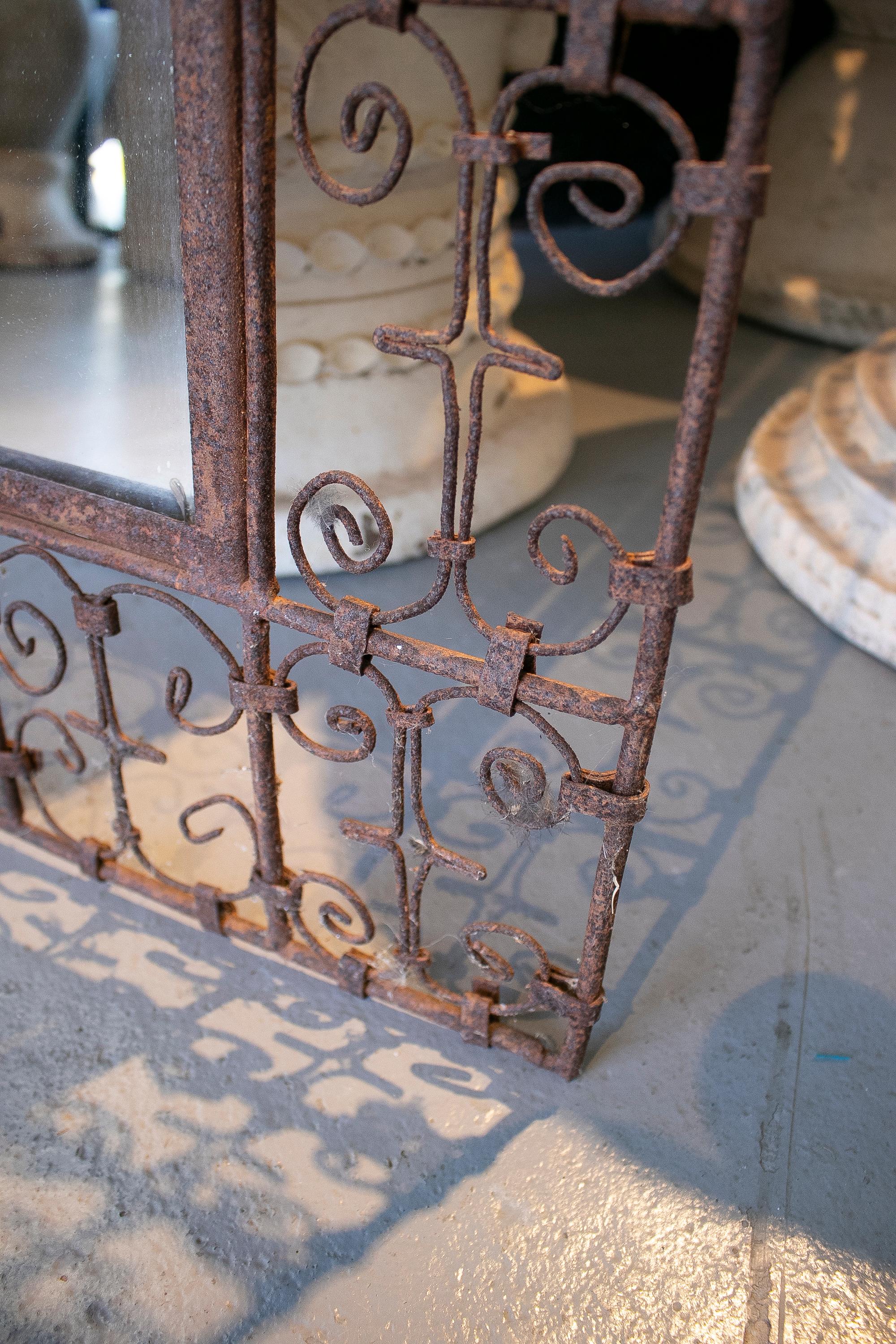 1970s Spanish Iron Wall Mirror For Sale 6