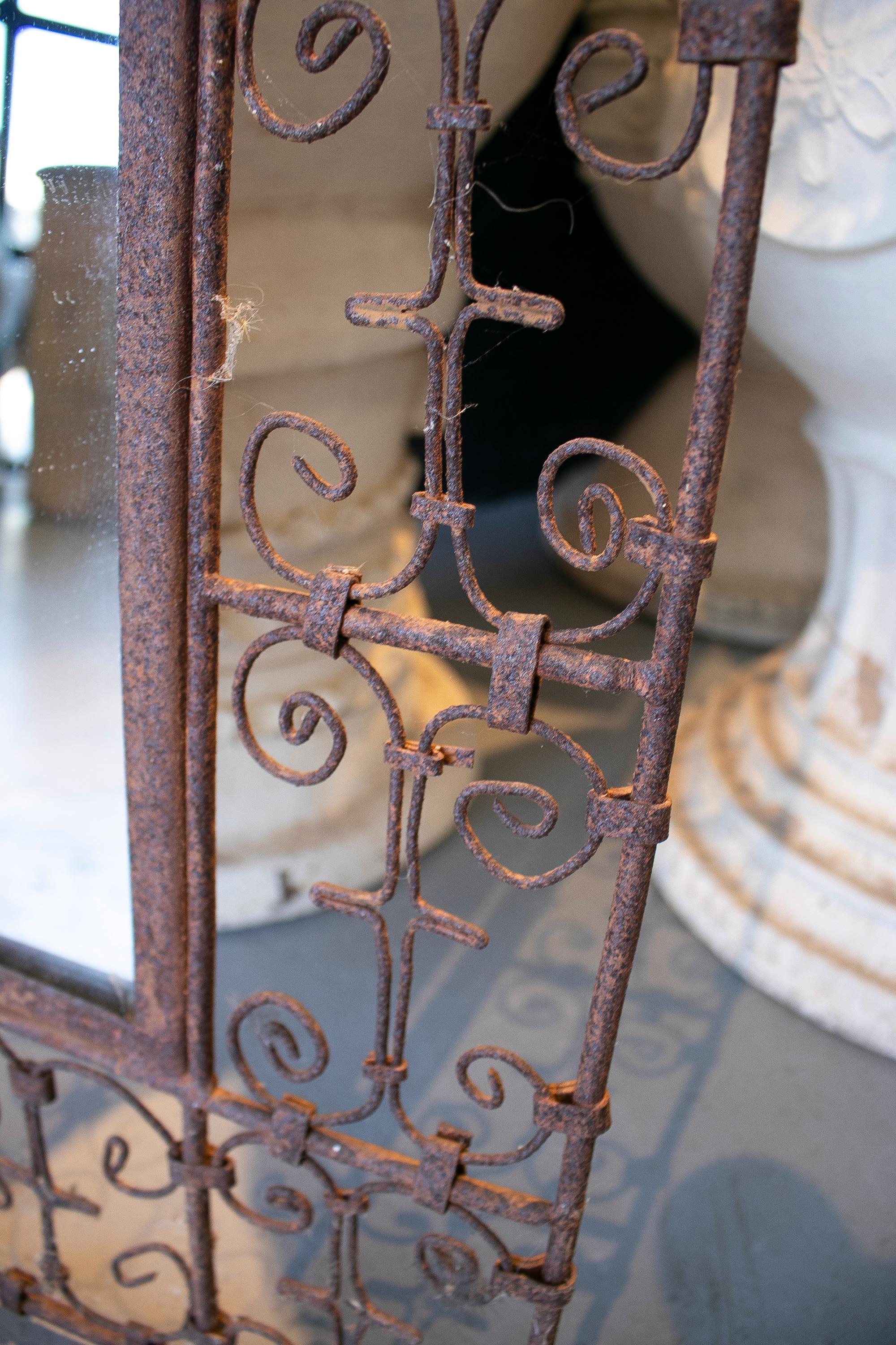 1970s Spanish Iron Wall Mirror For Sale 7