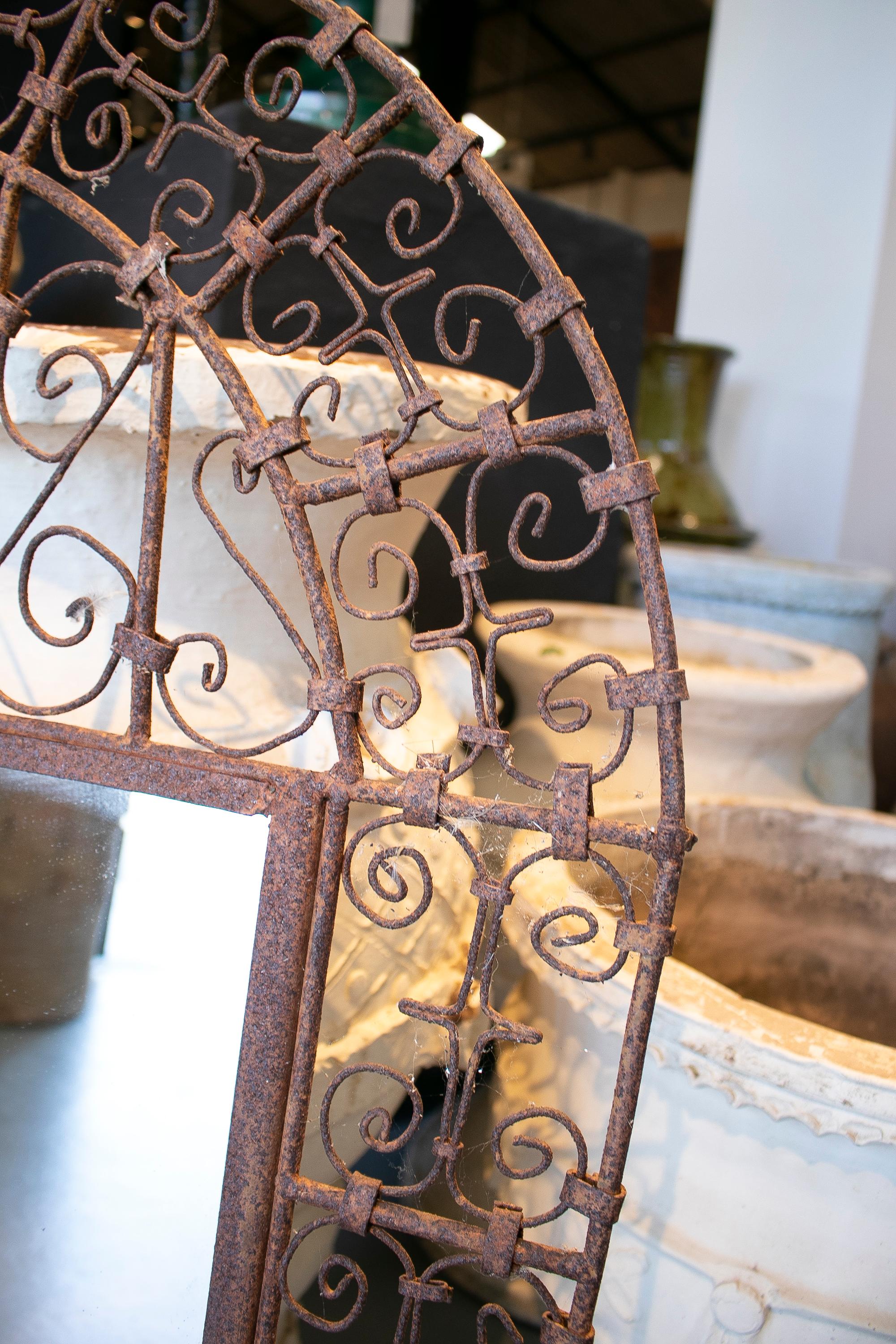 1970s Spanish Iron Wall Mirror For Sale 3