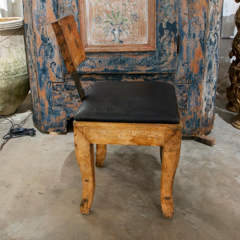 1970s Spanish Iron & Wood Designer Chair For Sale 1