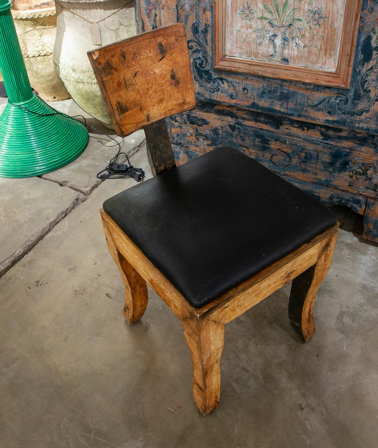 1970s Spanish Iron & Wood Designer Chair For Sale 2