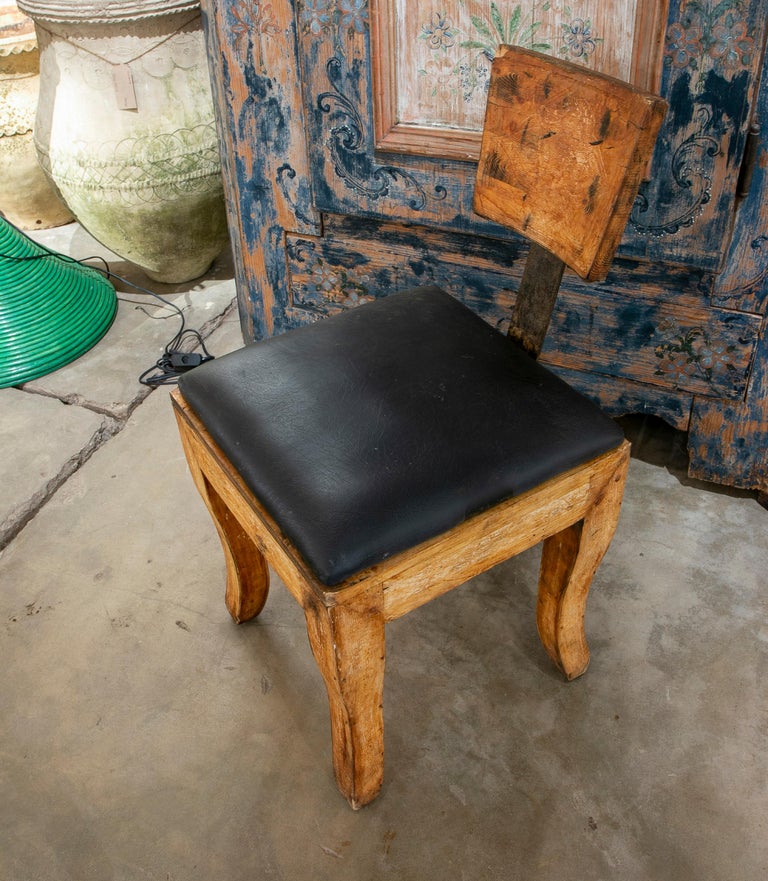1970s Spanish Iron & Wood Designer Chair For Sale 3