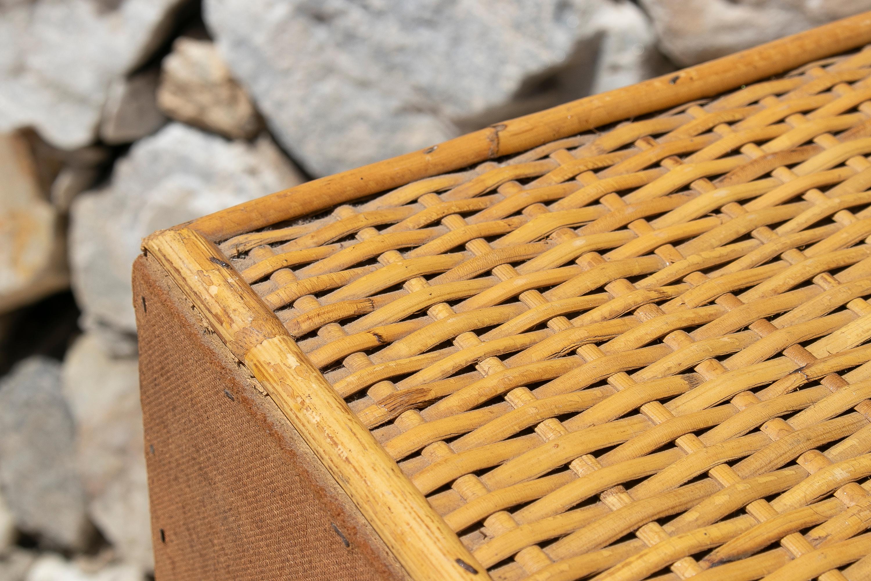 1970s Spanish Lace Wicker 6-Drawer Tall Chest For Sale 11