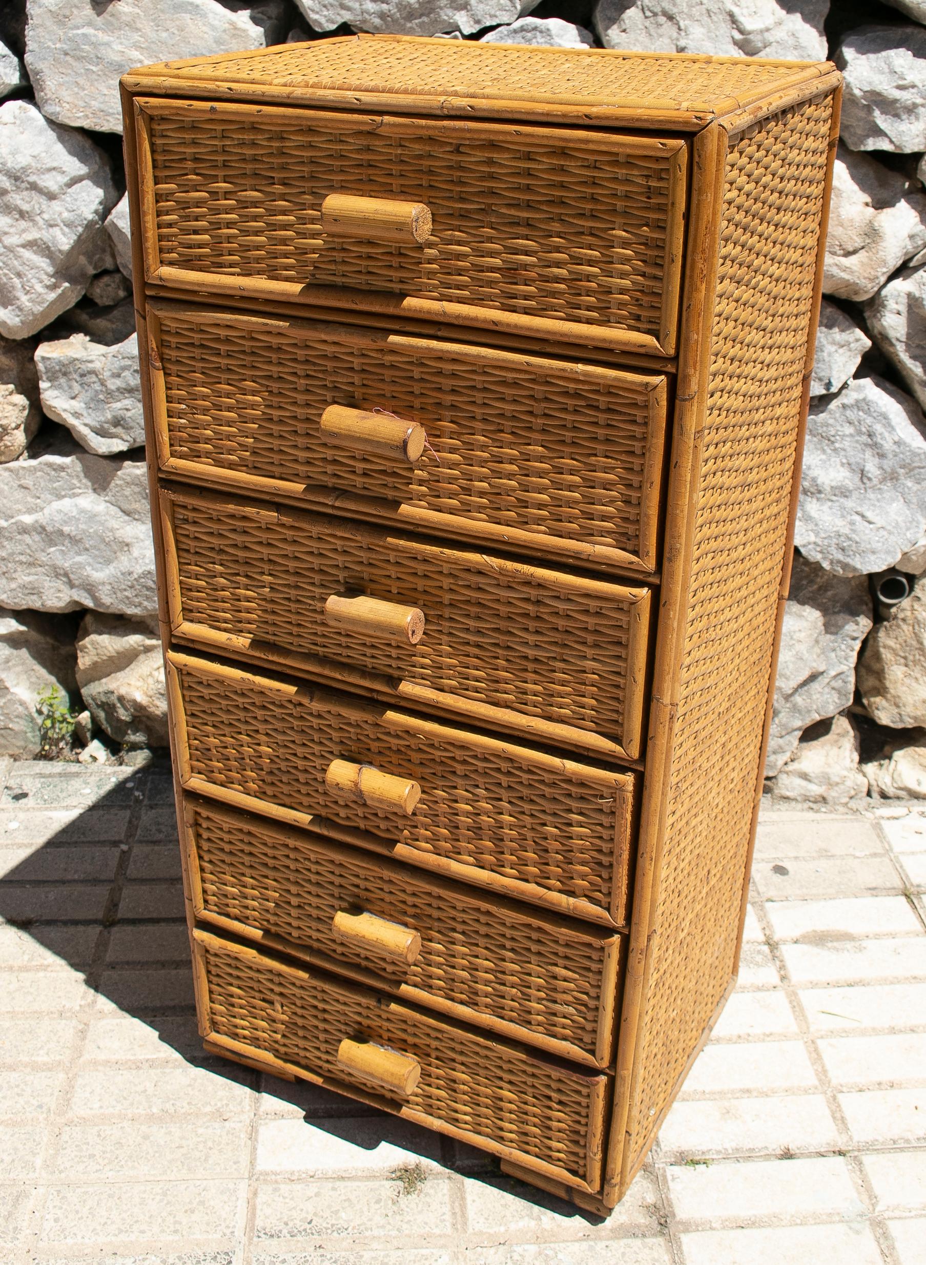 rattan chest of drawers tall