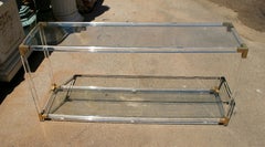 1970s Spanish Methacrylate and Bronze Console Table