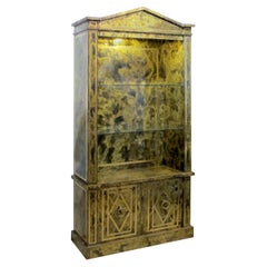 1970 Spanish Neo-Classical Style Brass Display Cabinet - Vitrine