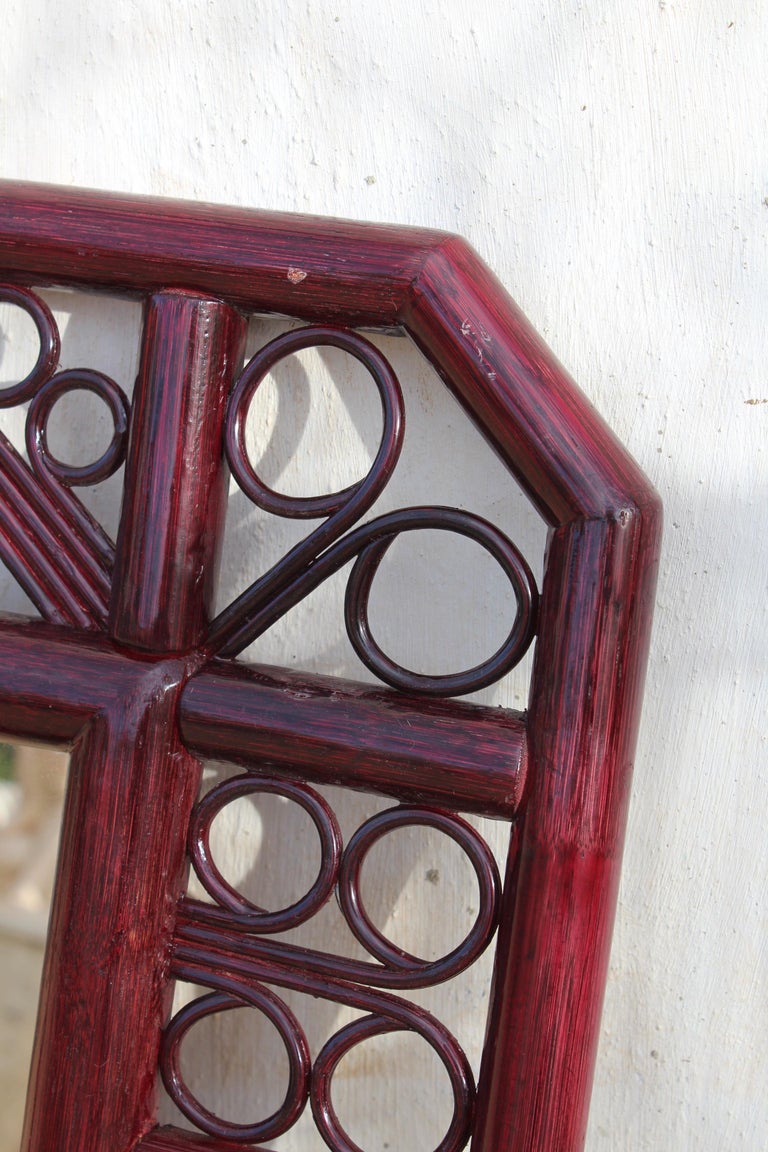 1970s, Spanish, Oriental Style Wooden Dresser and Mirror Set with