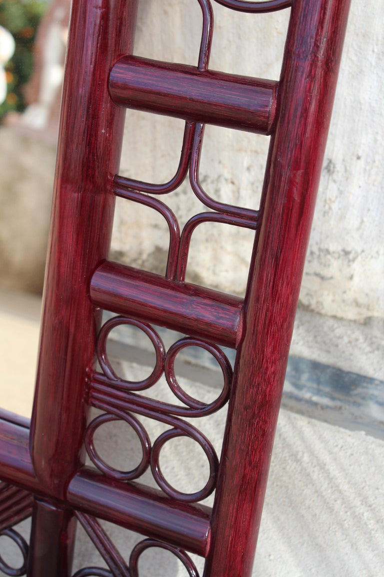 1970s, Spanish, Oriental Style Wooden Dresser and Mirror Set with