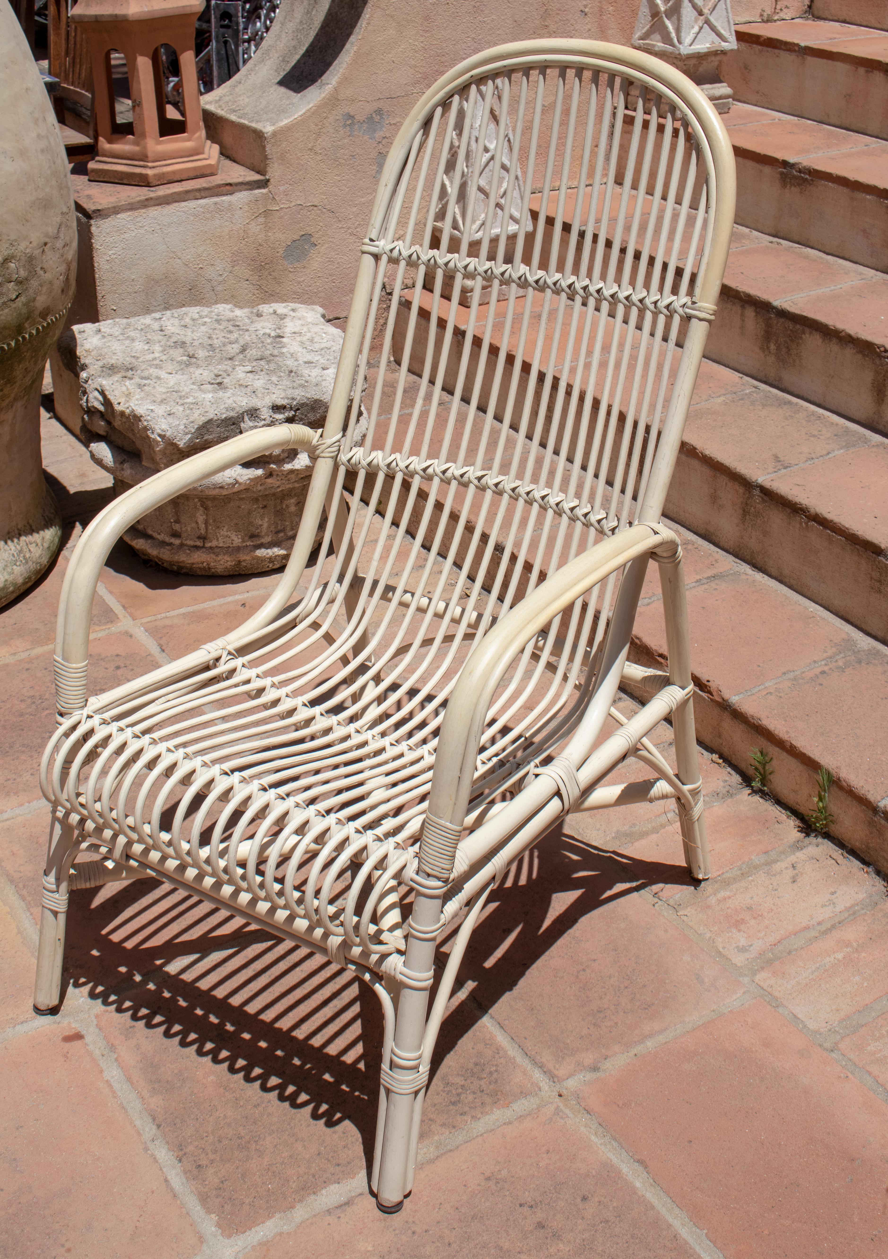 1970s Spanish Pair of Bamboo Armchairs In Good Condition In Marbella, ES