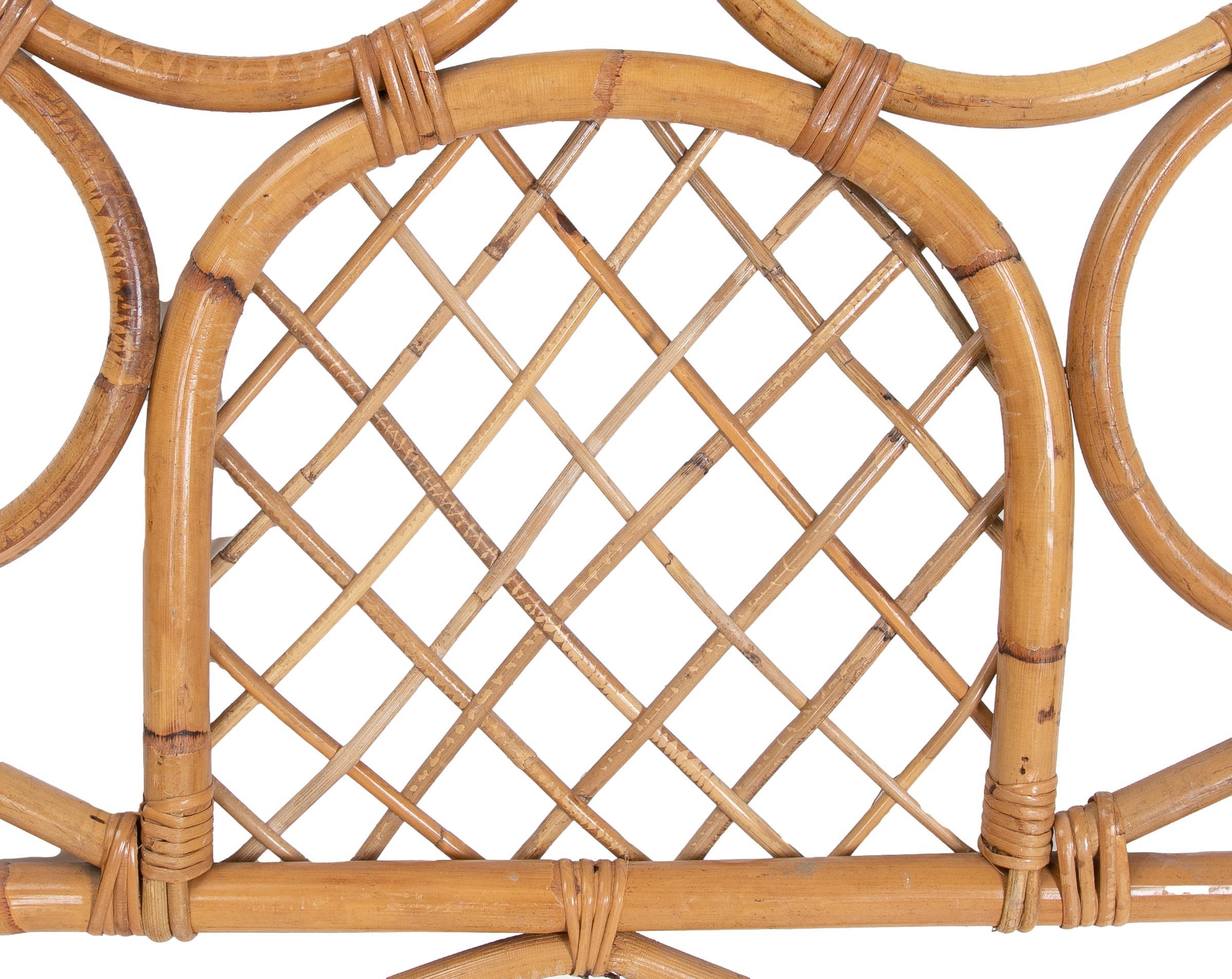 1970s Spanish Pair of Bamboo Headboards For Sale 2