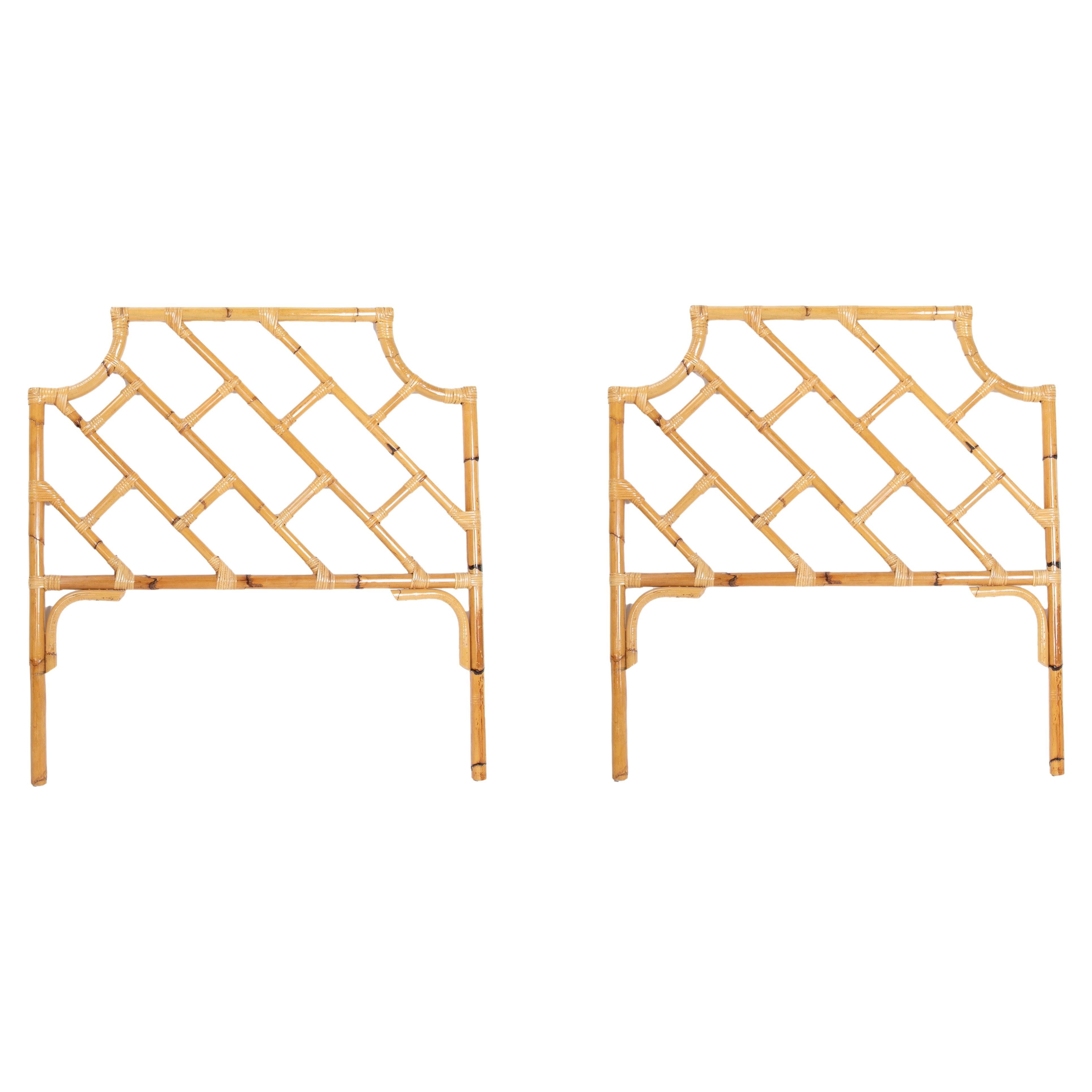 1970s, Spanish Pair of Bamboo Headboards For Sale