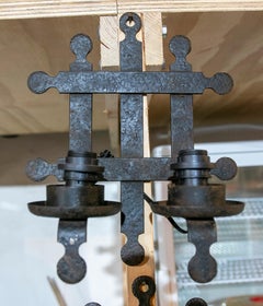 1970s Spanish Pair of Iron Sconces