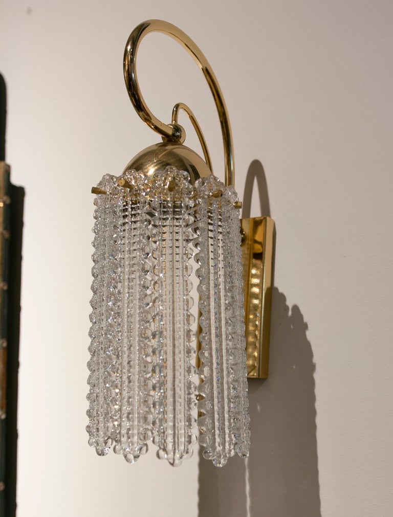 1970s Spanish Pair of Sconces in Gilded Metal with Crystals For Sale at ...