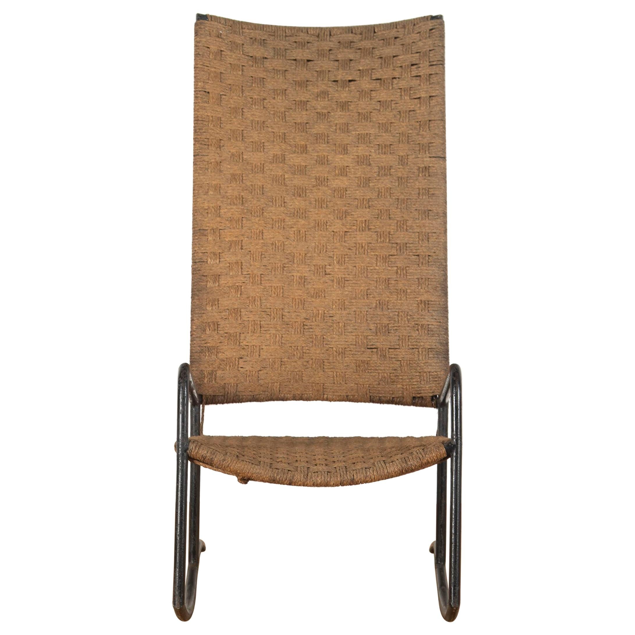 A Chrome Framed Upholstered Rocking Chair 1970s For Sale at 1stDibs
