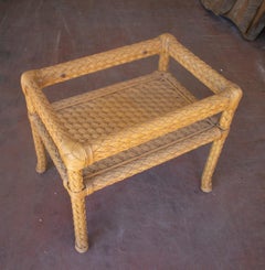 1970s Spanish Rectangular Side Table Base Imitating Woven Wicker